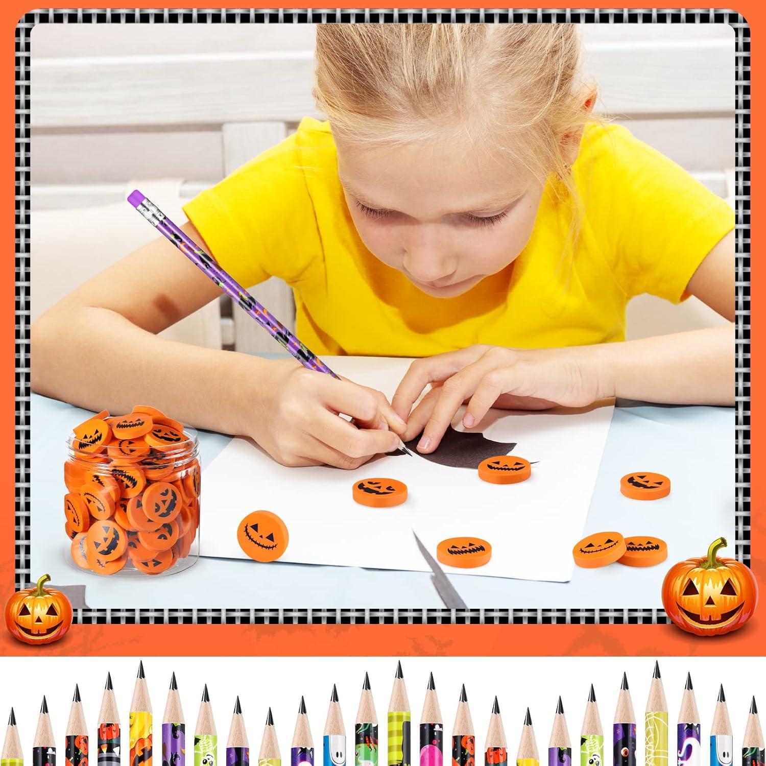 Conjunto de Lápices y Borradores de Halloween Yexiya 48 Piezas