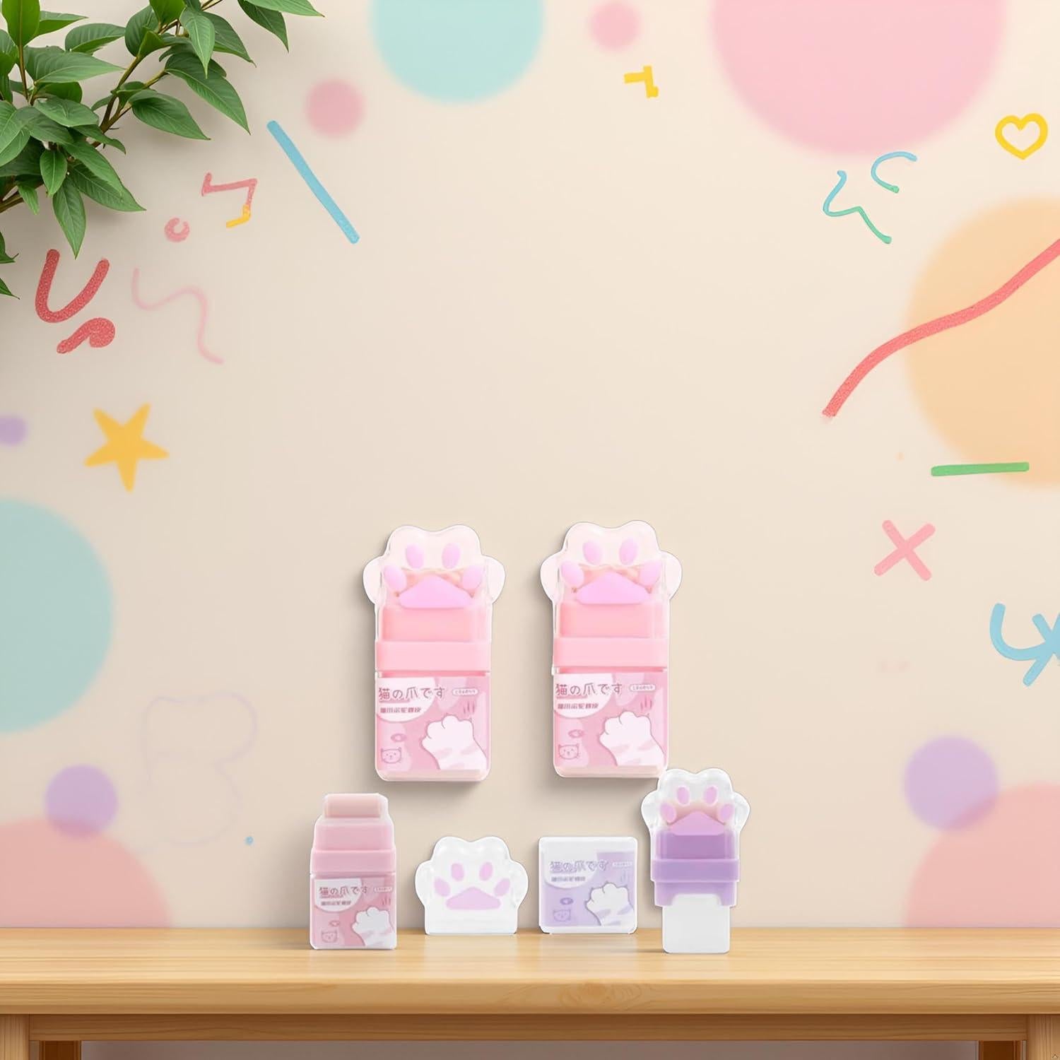 Borrador Rodante Patita de Gato ZGLUZP - Set de 2 Pcs Multicolor