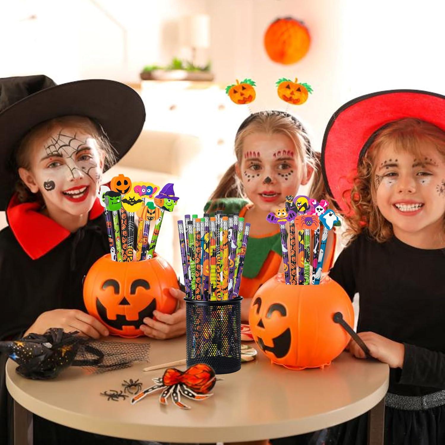 Set de 16 lápices y borradores temáticos Halloween Hunanou