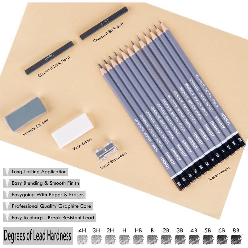 Conjunto de Lápices de Dibujo Profesional HNIHUY 17 Pcs