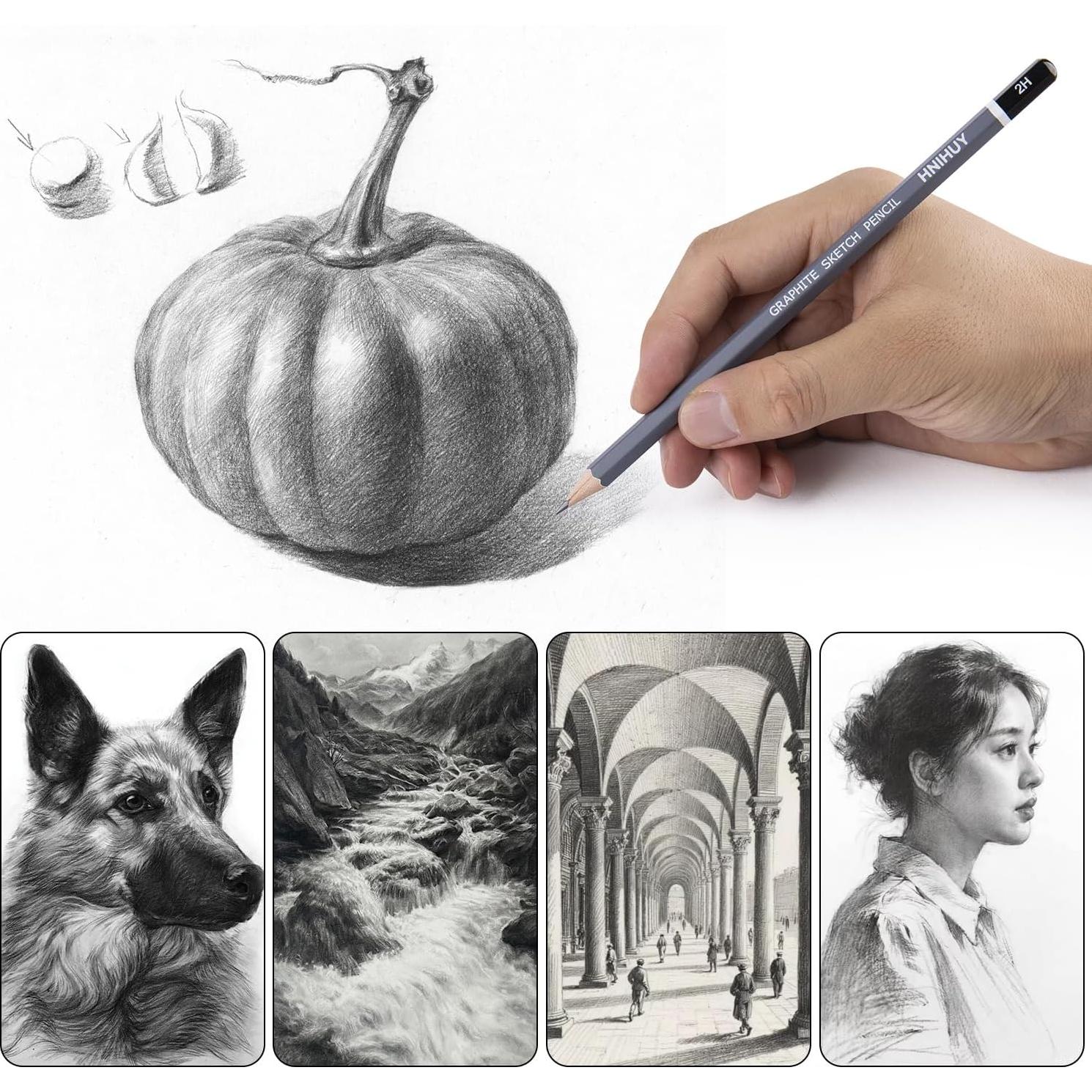 Conjunto de Lápices de Dibujo Profesional HNIHUY 17 Pcs