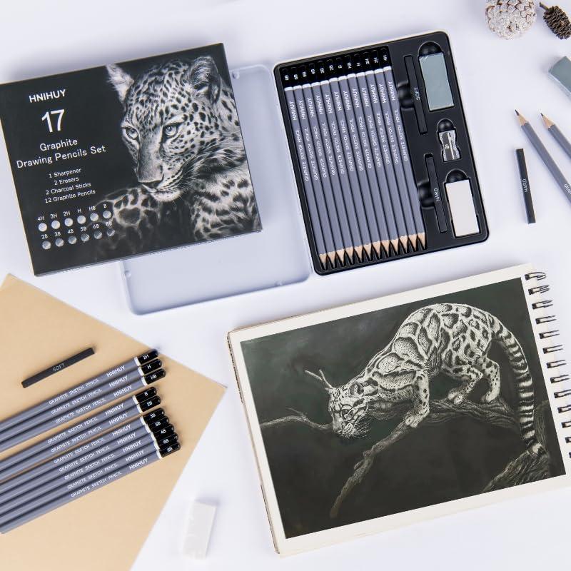 Conjunto de Lápices de Dibujo Profesional HNIHUY 17 Pcs