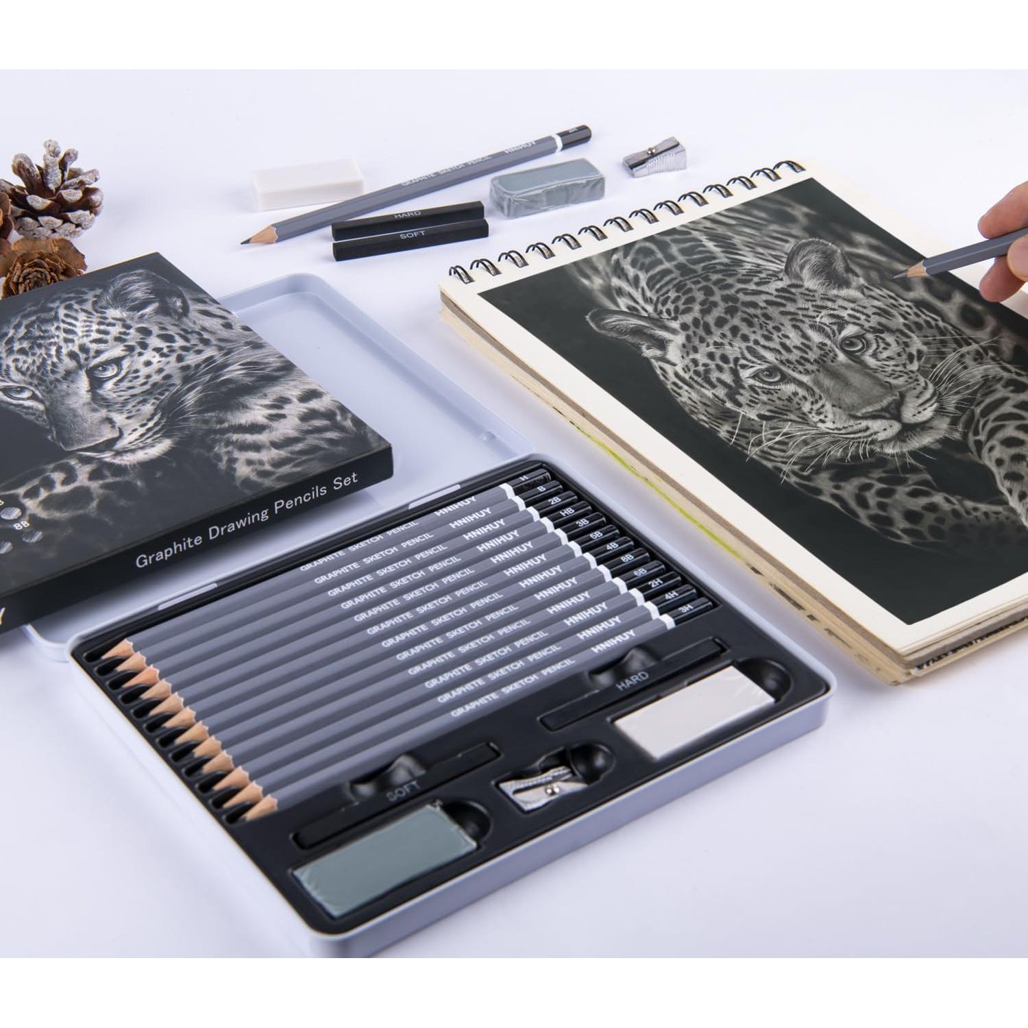 Conjunto de Lápices de Dibujo Profesional HNIHUY 17 Pcs