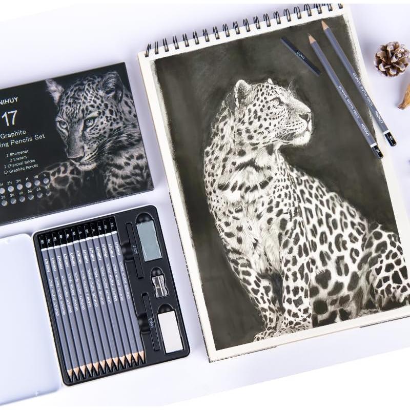 Conjunto de Lápices de Dibujo Profesional HNIHUY 17 Pcs