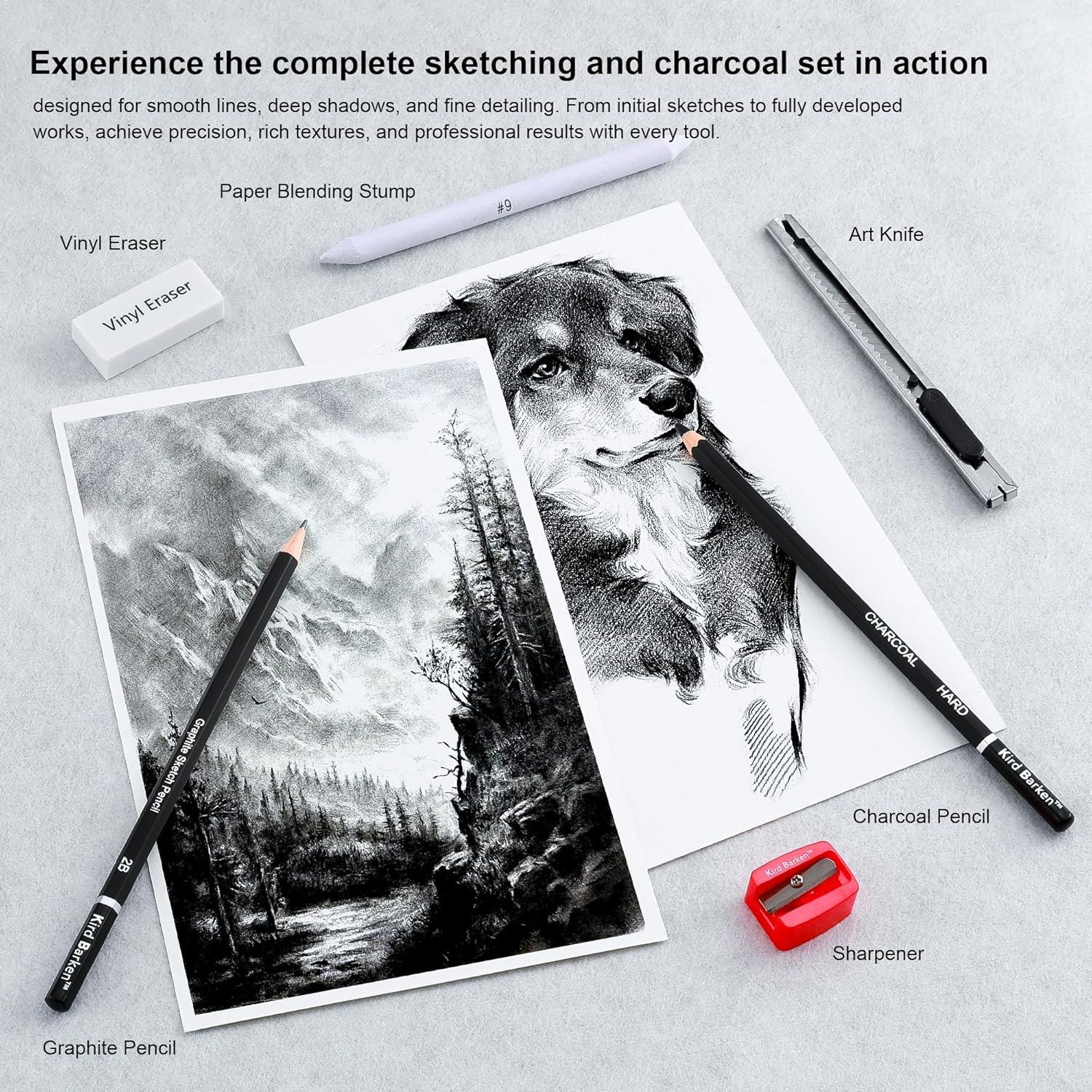 Juego de Lápices de Dibujo Profesional Kird Barken 24 Piezas