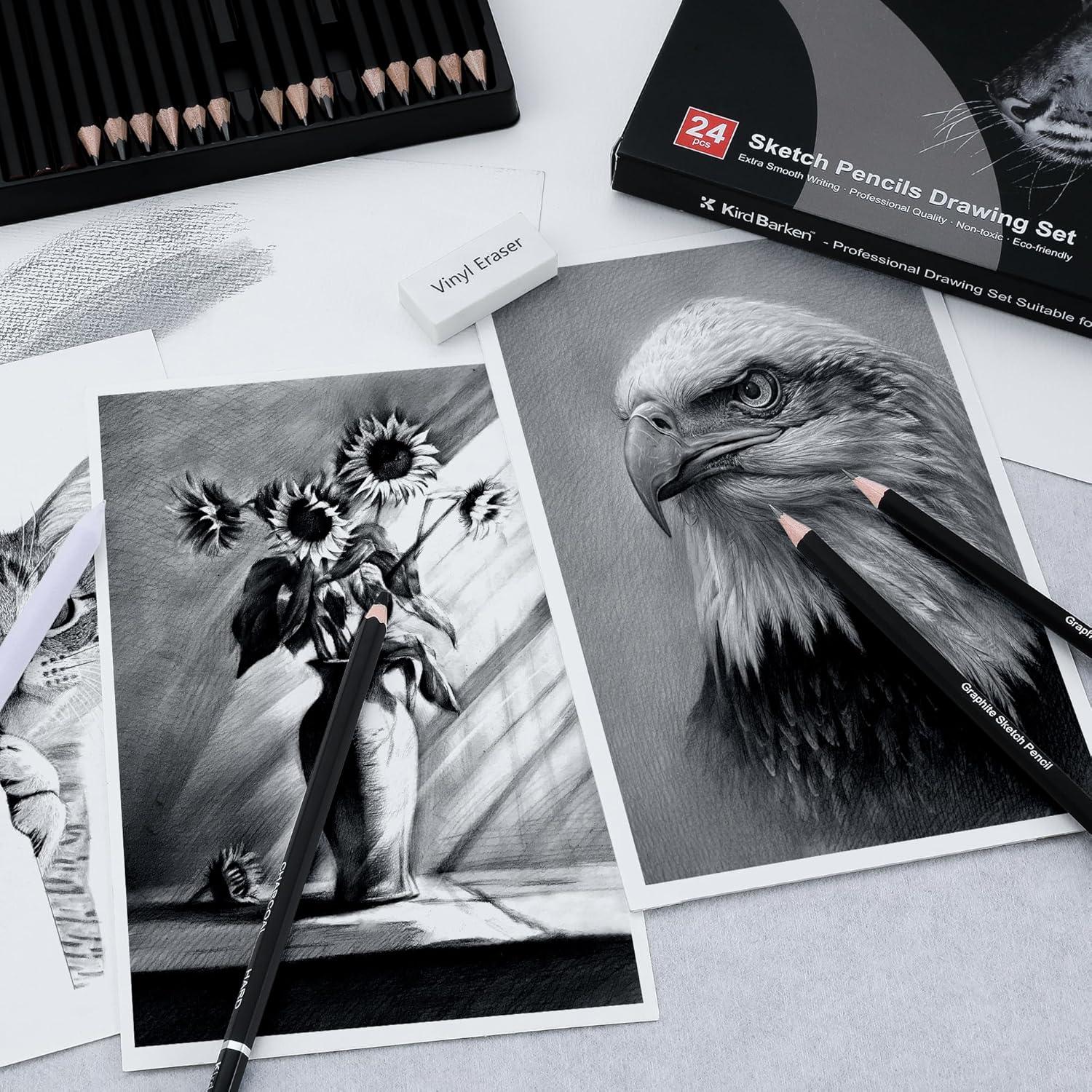 Juego de Lápices de Dibujo Profesional Kird Barken 24 Piezas