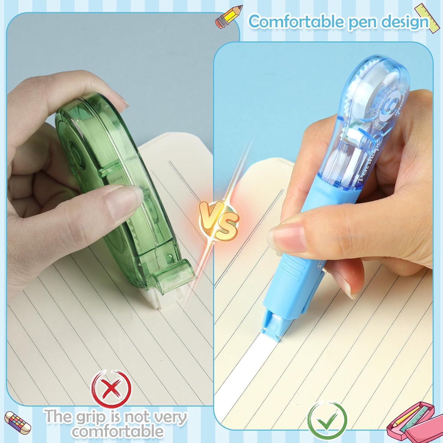 Paquete de 9 bolígrafos correctores Auroray 1.27 cm x 600 cm