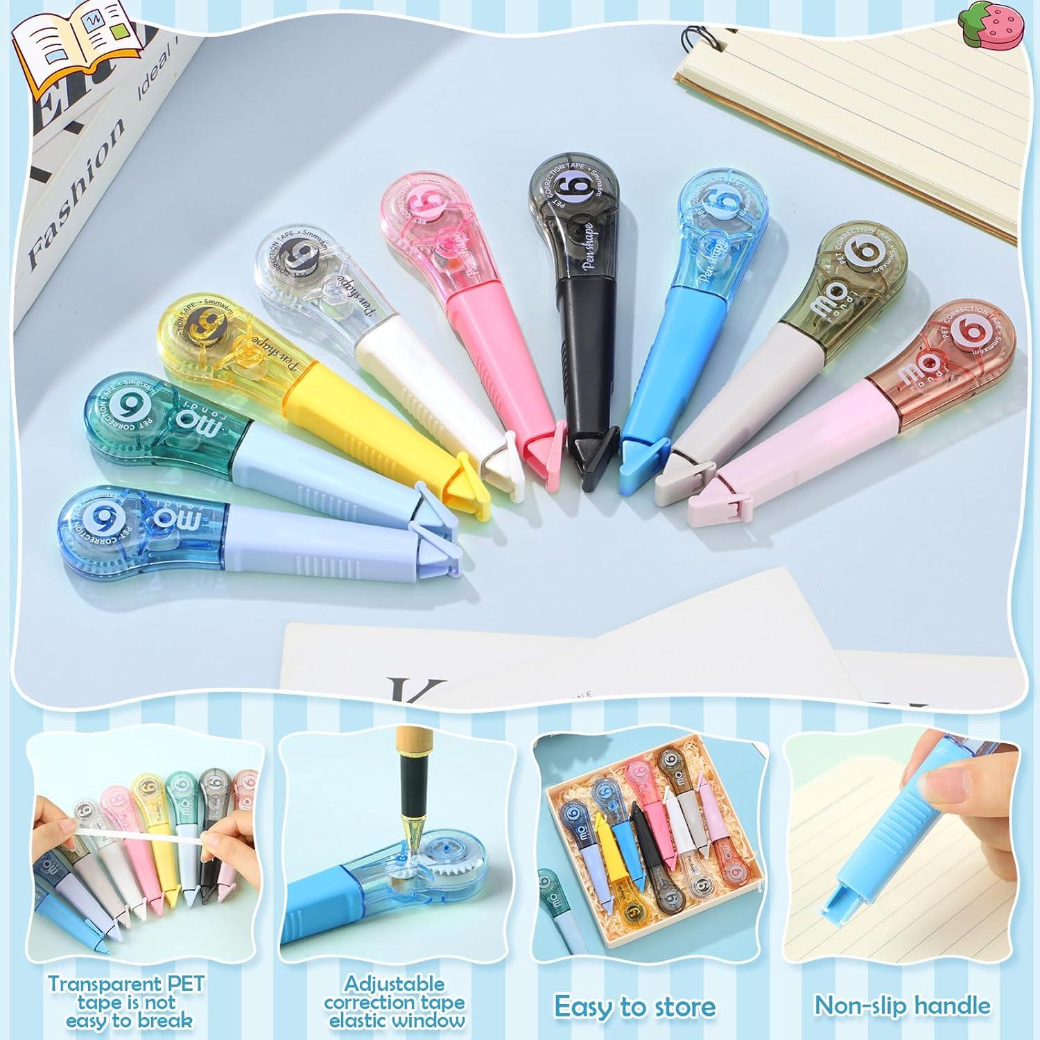 Paquete de 9 bolígrafos correctores Auroray 1.27 cm x 600 cm