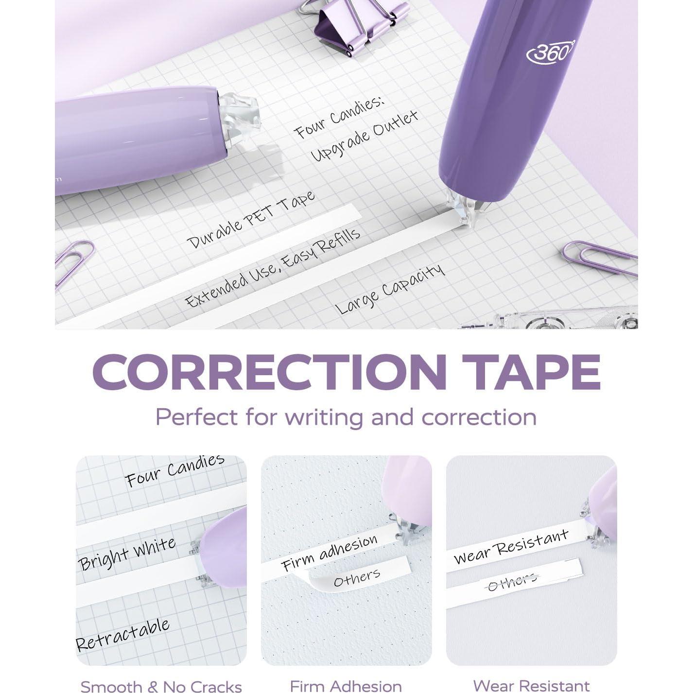 Cinta Correctora Retráctil Cuatro Caramelos 6mm Blanca 4PCS