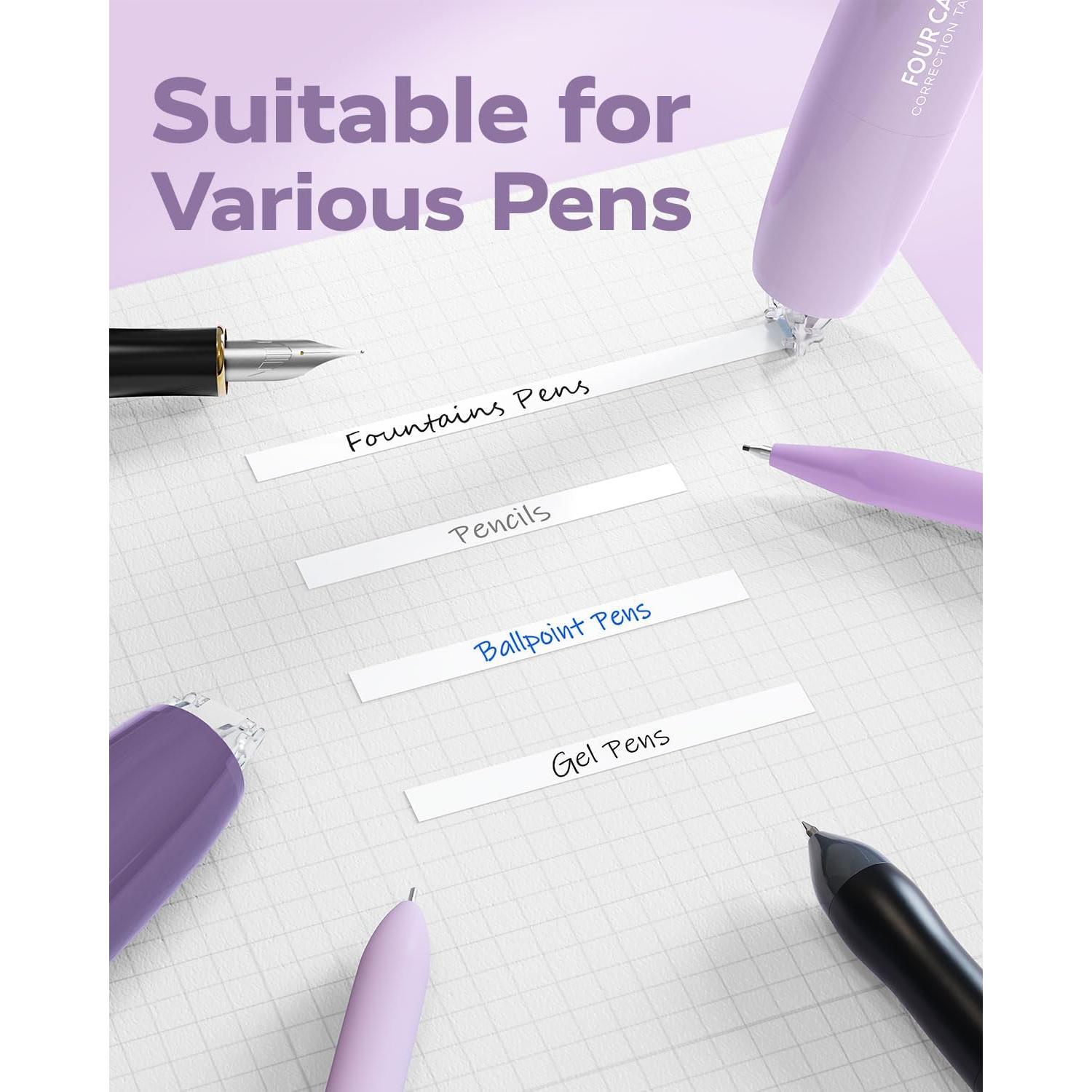 Cinta Correctora Retráctil Cuatro Caramelos 6mm Blanca 4PCS