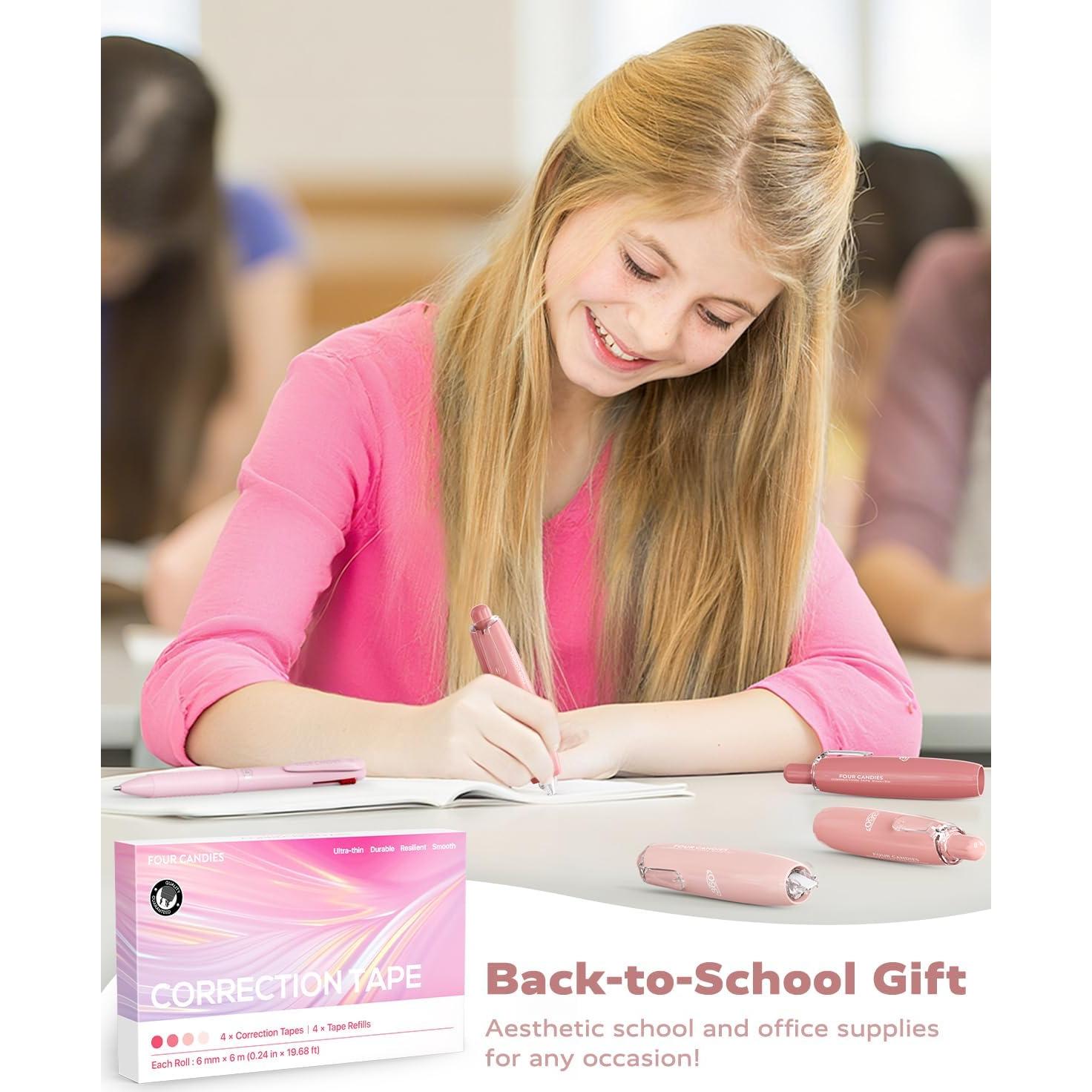 Cinta Correctora Retráctil Cuatro Caramelos 6mm Blanca 4PCS