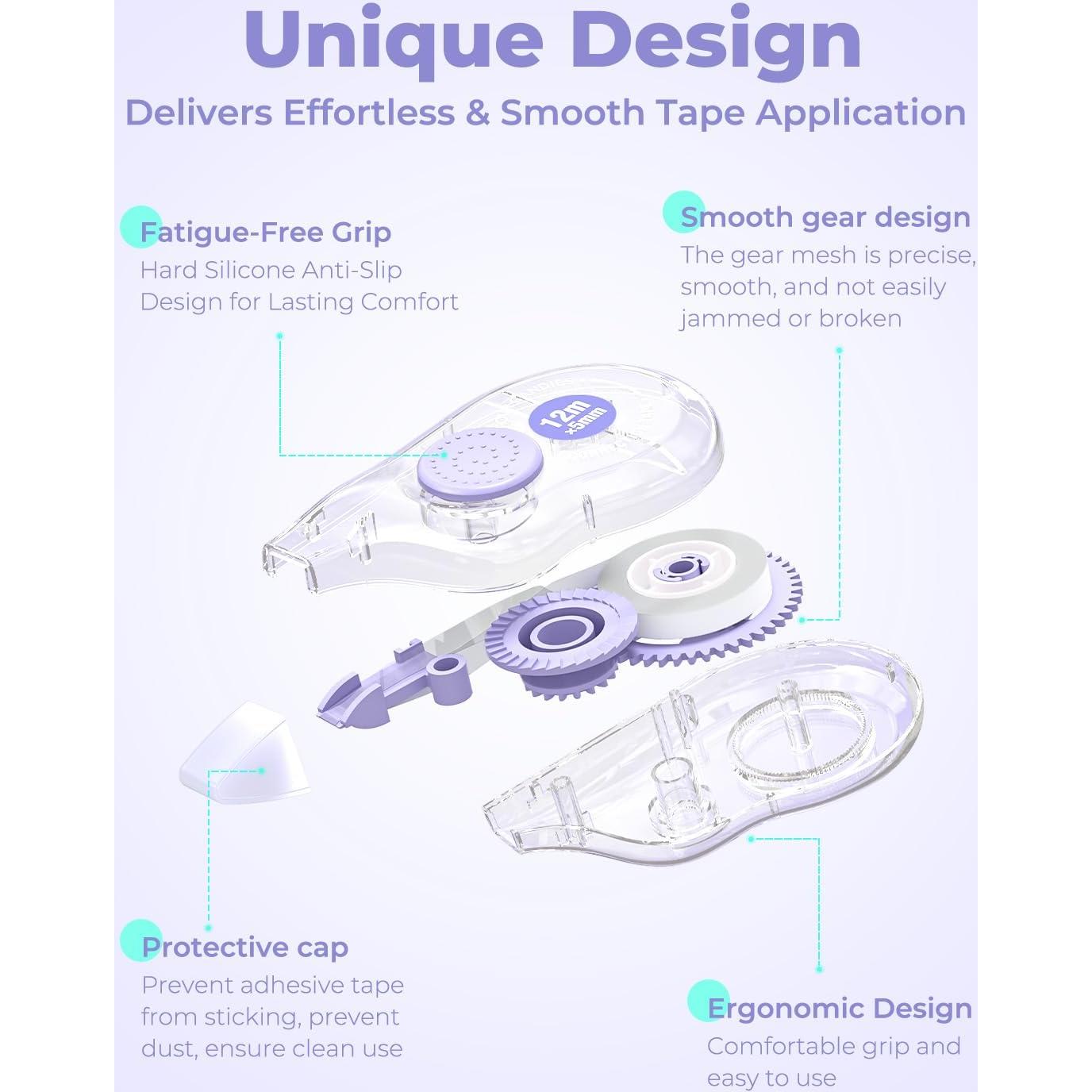 Cinta Correctora Blanca Four Candies, 8 Paquetes, 12 Metros