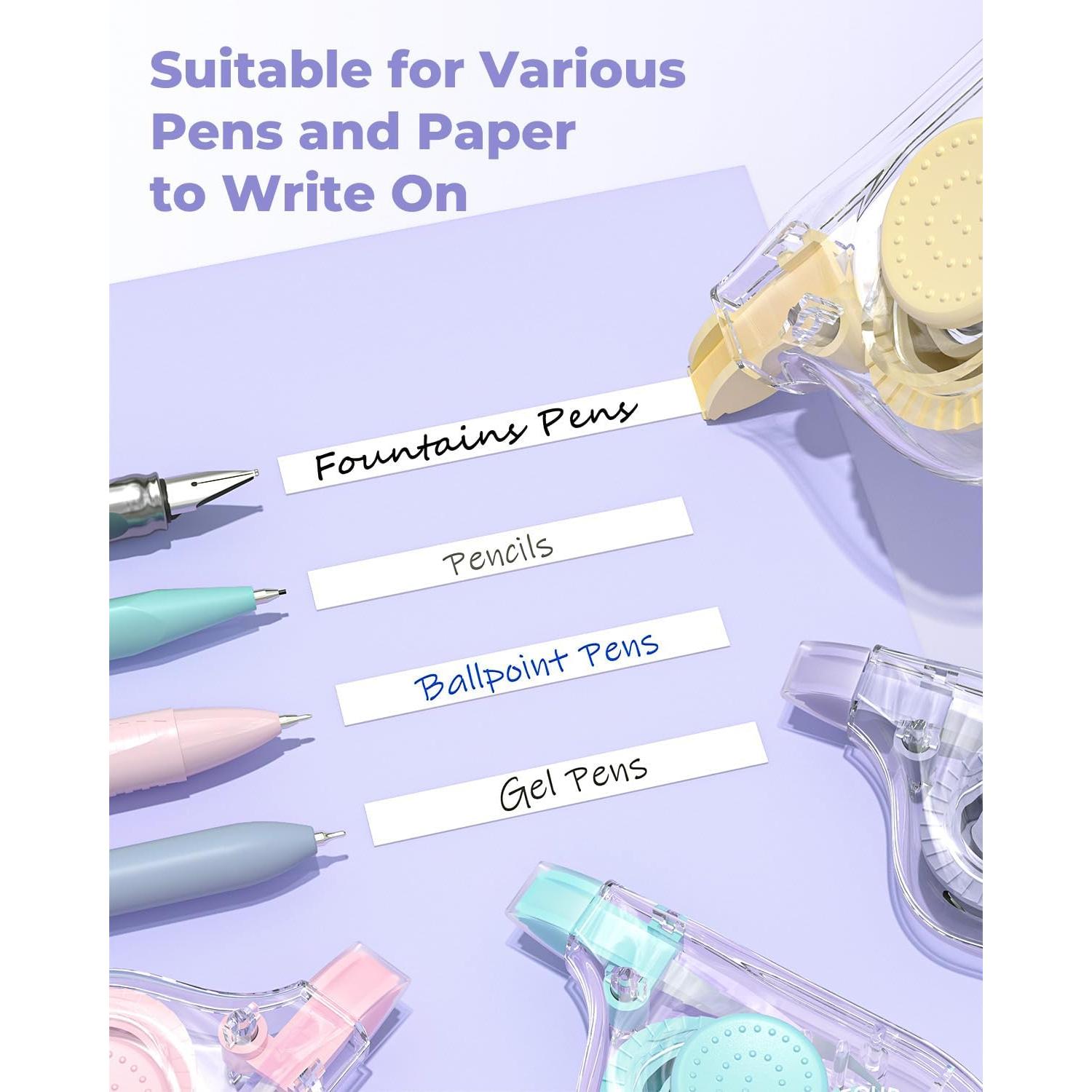 Cinta Correctora Blanca Four Candies, 8 Paquetes, 12 Metros