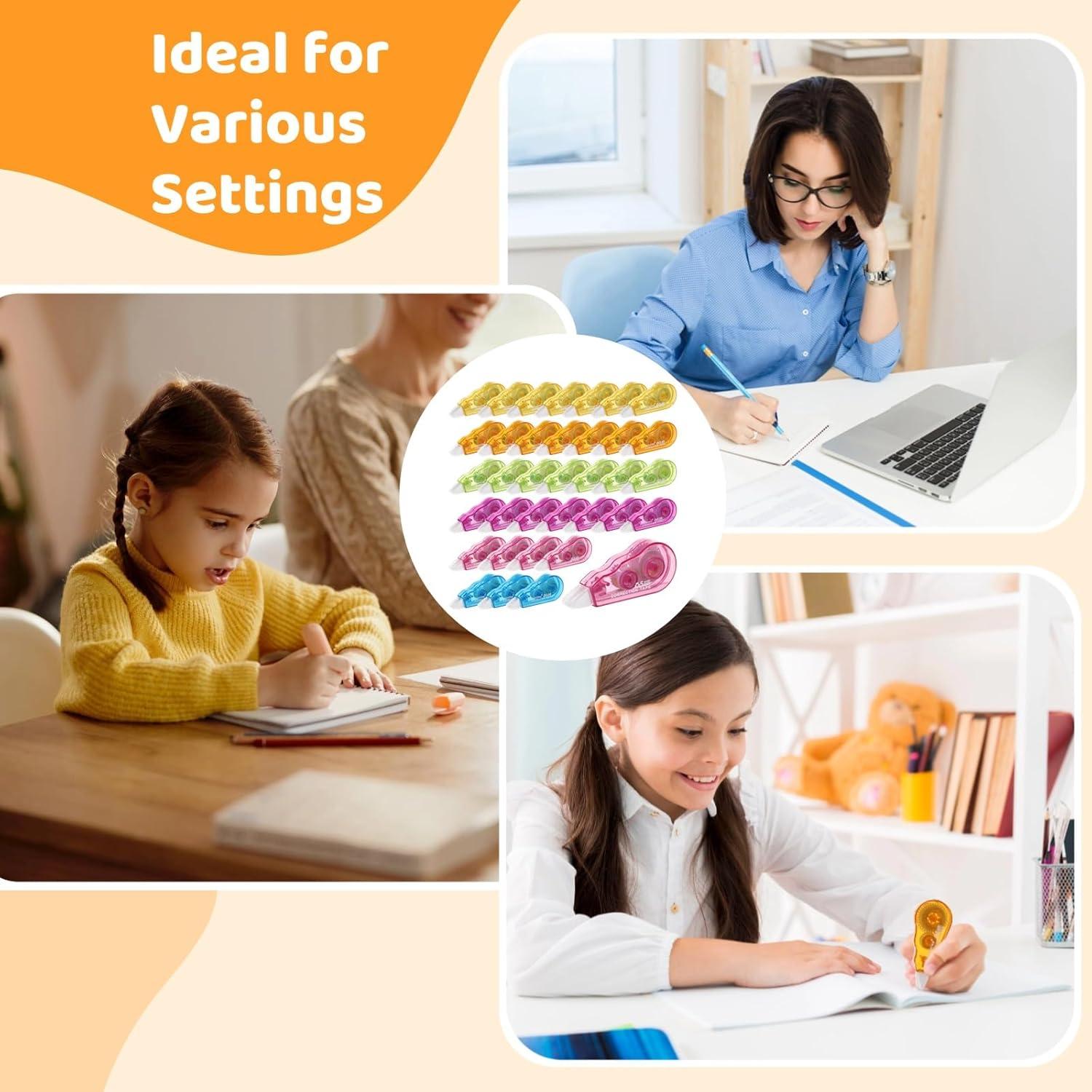 Cintas Correctoras OMISTAR 108 Pcs 0.5 cm x 24 m Colores