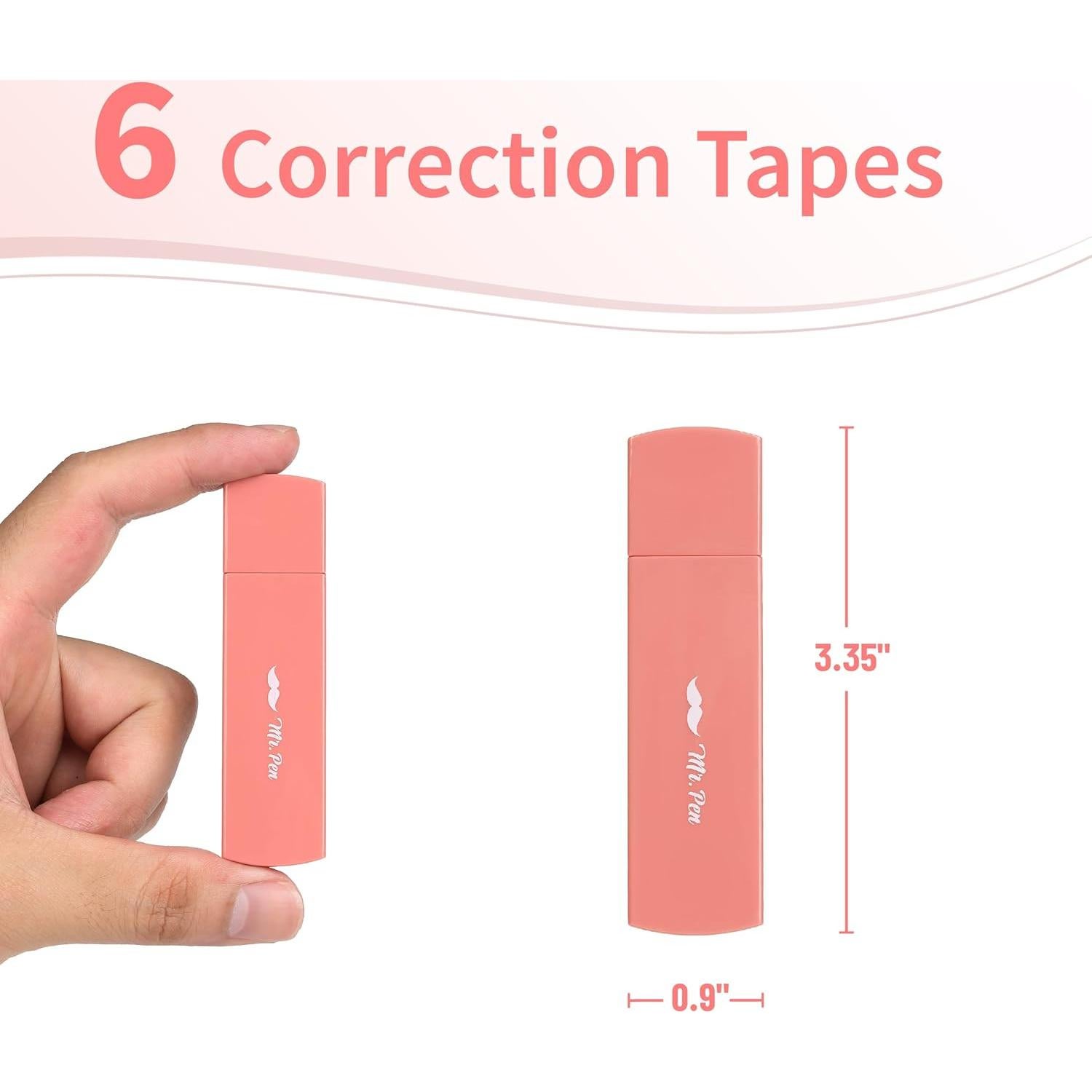 Cinta Correctora Mr. Pen 6 pcs 0.51 cm x 500.3 cm Mocha Blush