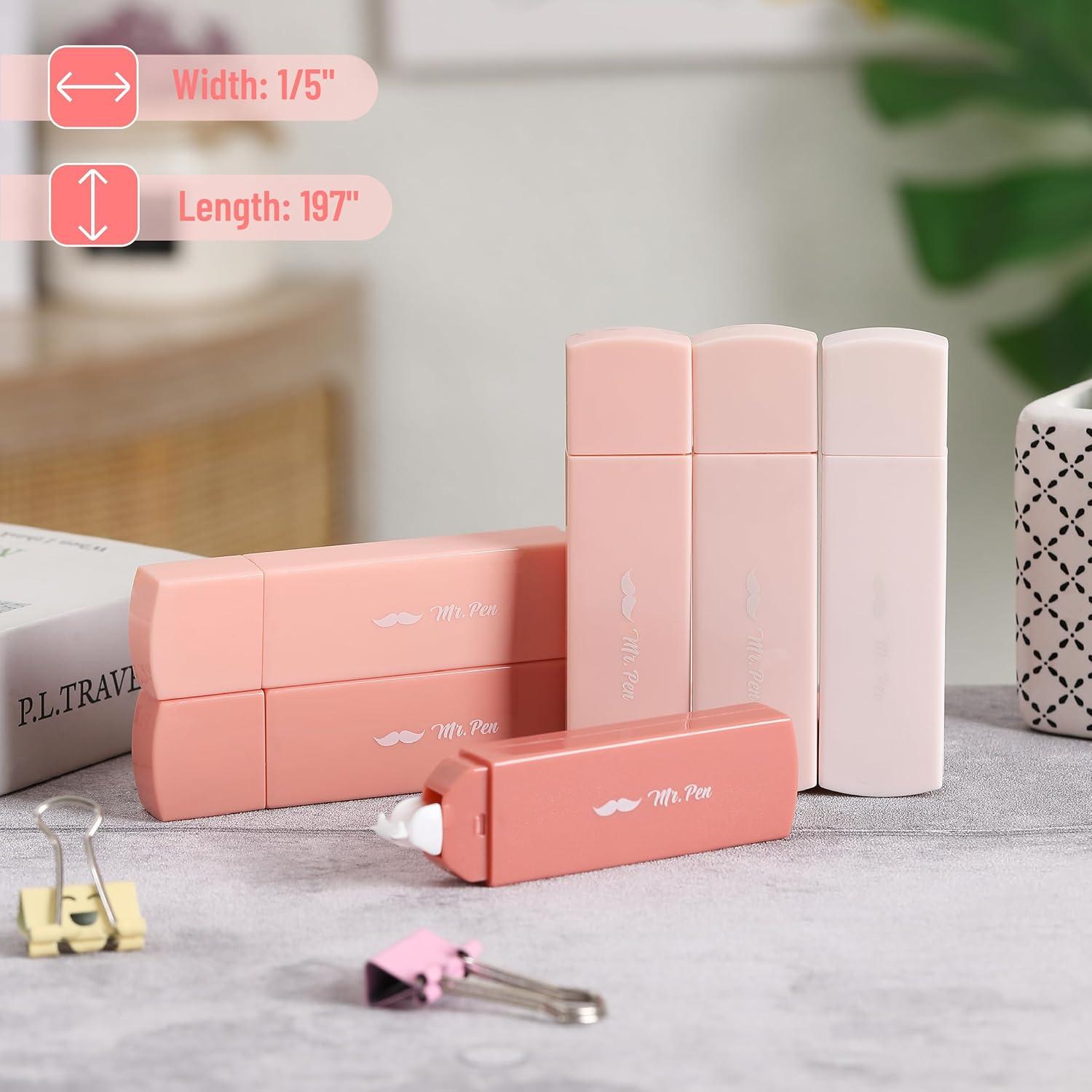 Cinta Correctora Mr. Pen 6 pcs 0.51 cm x 500.3 cm Mocha Blush