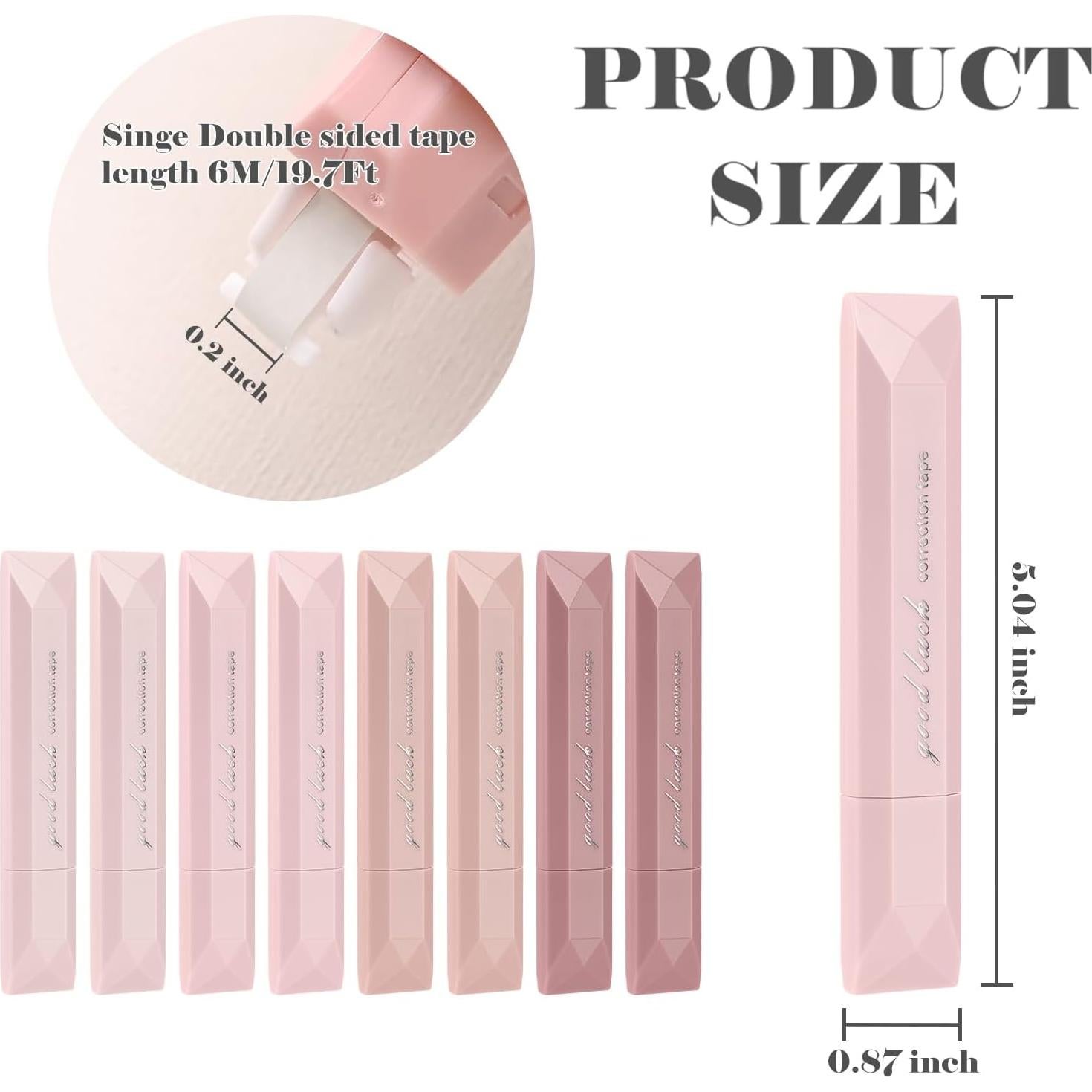 Cinta Correctora BAYTORY 8 Pcs Rosa 0.5 cm x 6 m Estética