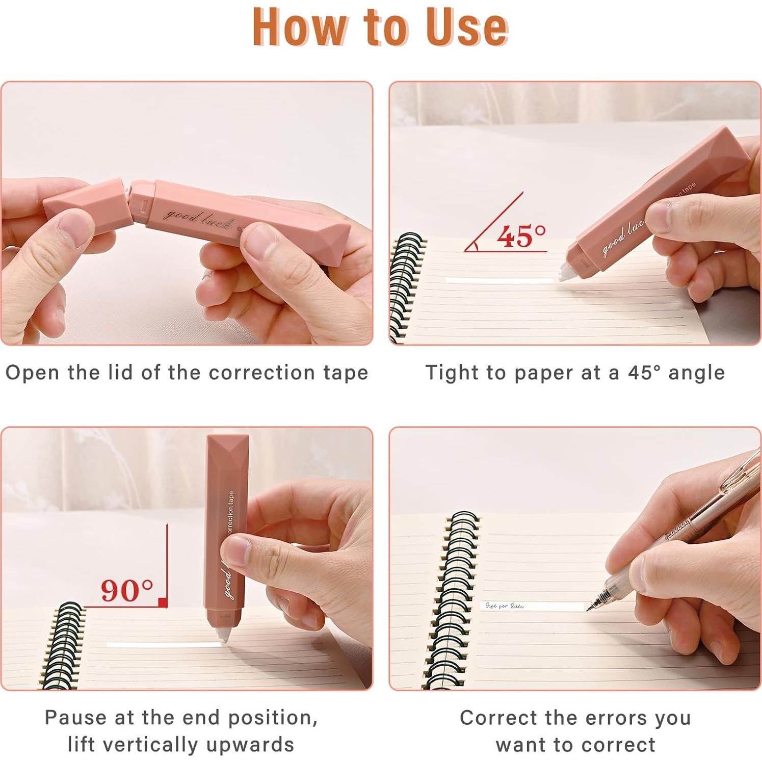 Cinta Correctora BAYTORY 8 Pcs Rosa 0.5 cm x 6 m Estética