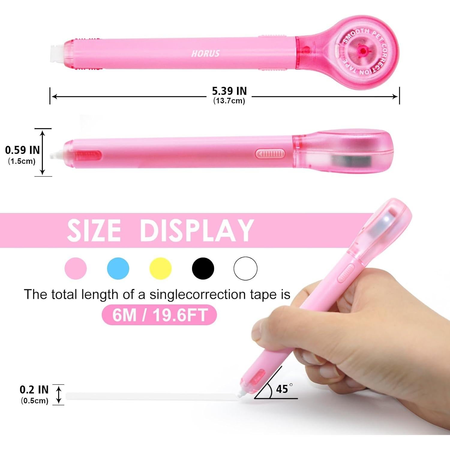 Paquete de 10 bolígrafos de cinta correctora DAMPEN 0.5 x 600 mm