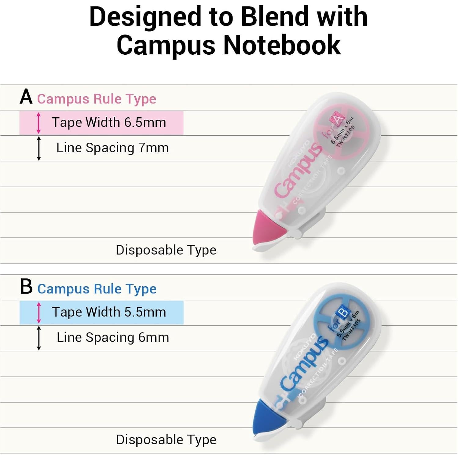 Cinta Correctora KOKUYO TW-NT305X3 6m Azul Paquete de 3