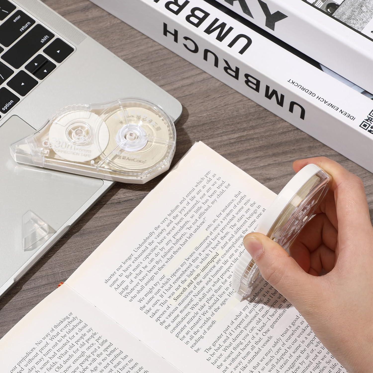 Cinta Correctora Zonon Beige 30.48m 4 Piezas para Oficina y Escuela