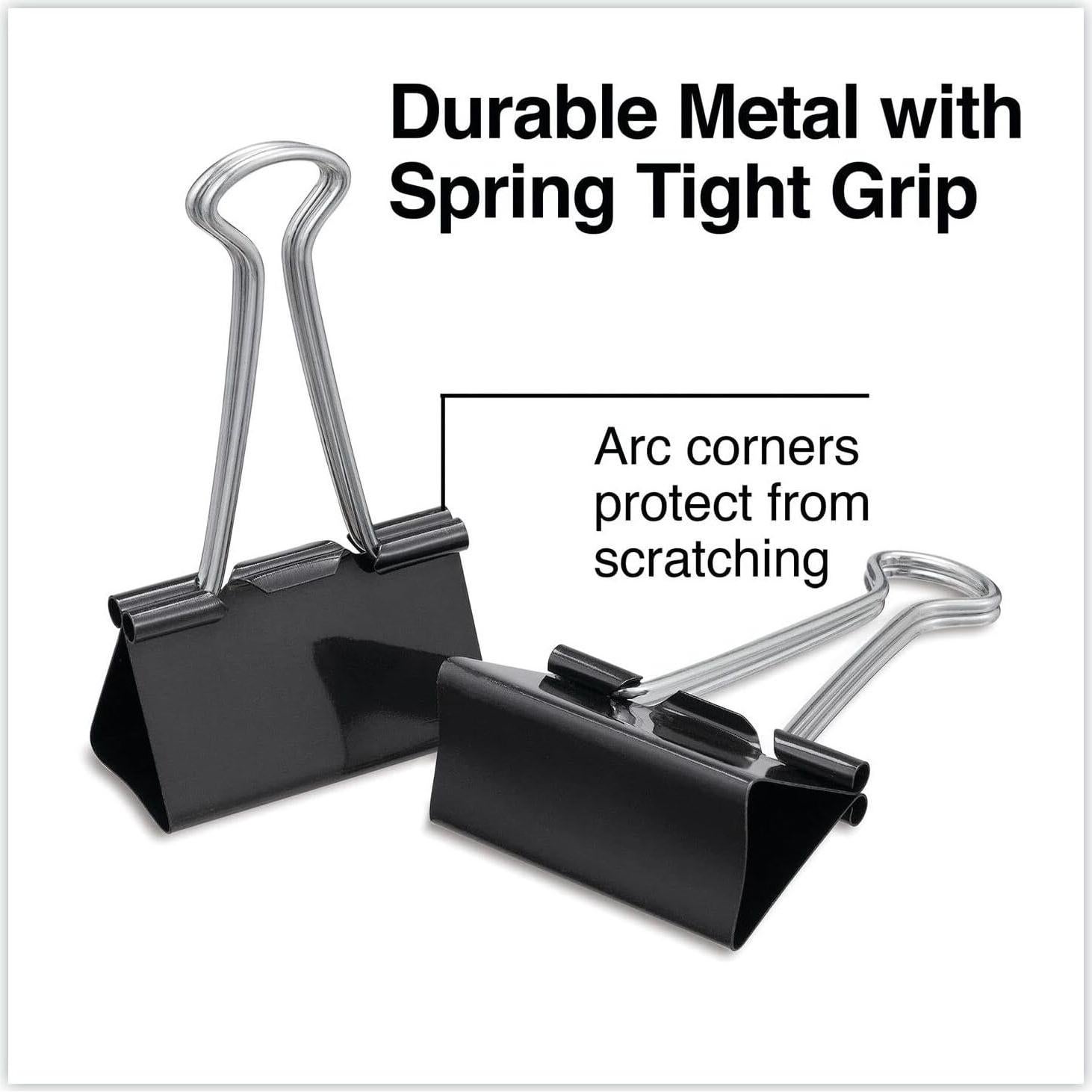 Clips de Carpeta Grandes Universal 10220VP, 36 Pzs, Negro