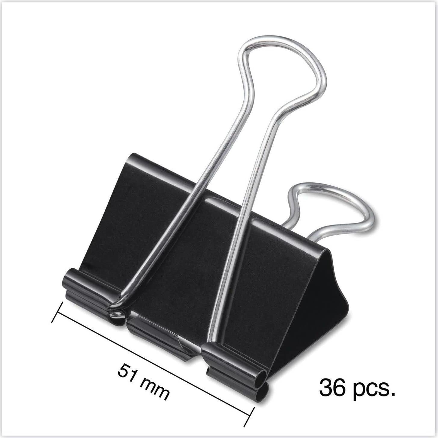 Clips de Carpeta Grandes Universal 10220VP, 36 Pzs, Negro