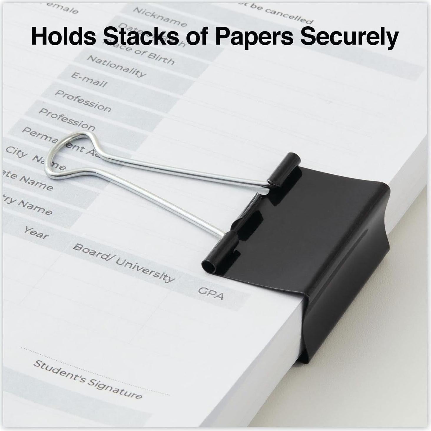 Clips de Carpeta Grandes Universal 10220VP, 36 Pzs, Negro