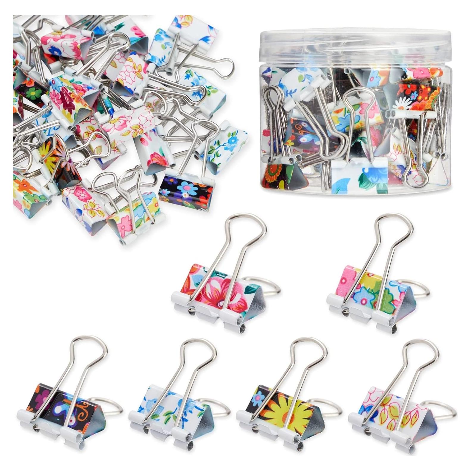 Clips de Binder Decorativos Juvale 40 Piezas Multicolor 3.81cm