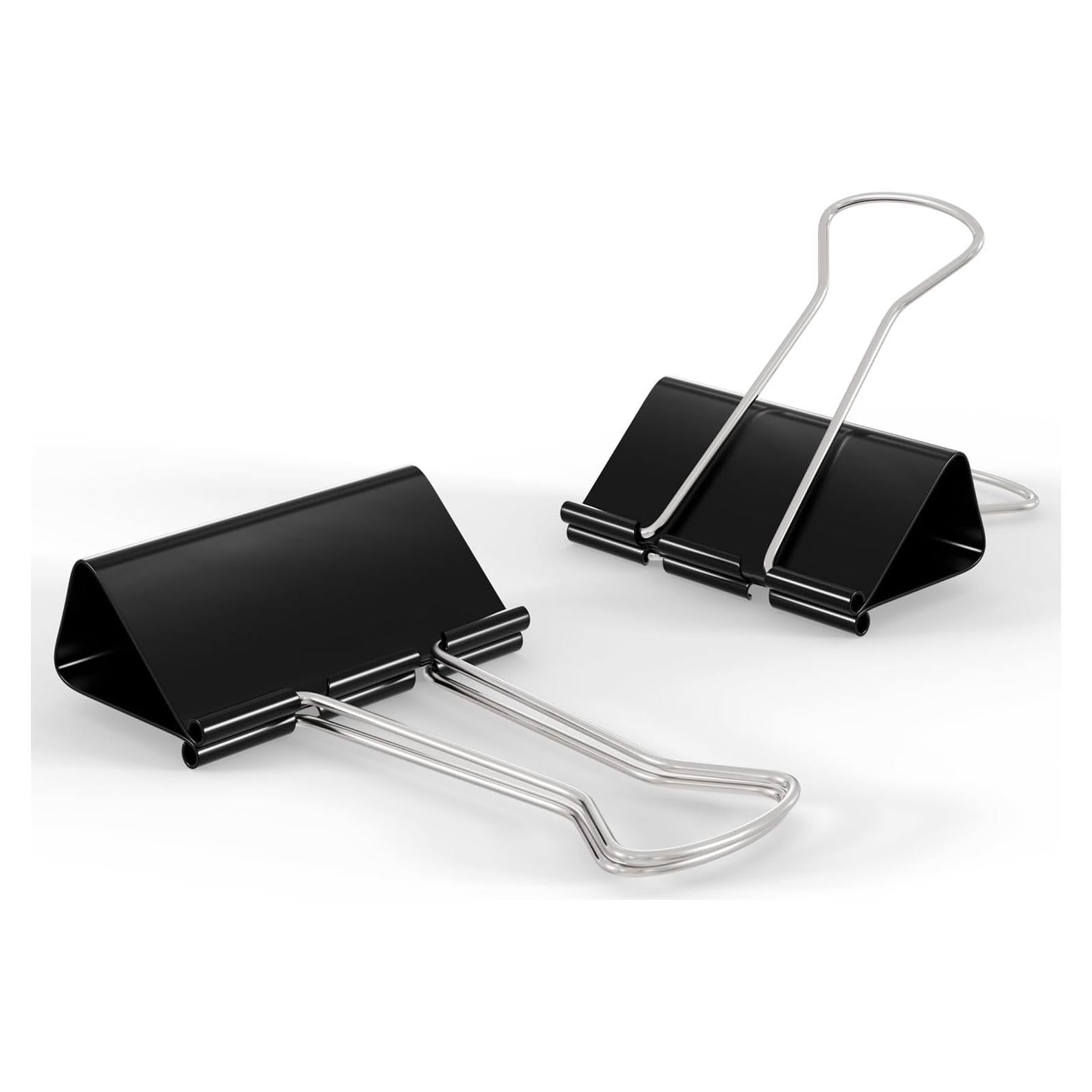 Paquete de 48 Clips de Carpeta CableGeeker 32 mm Negros