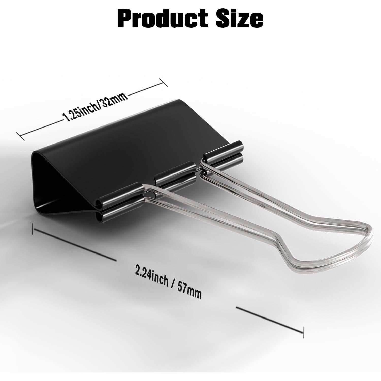 Paquete de 48 Clips de Carpeta CableGeeker 32 mm Negros