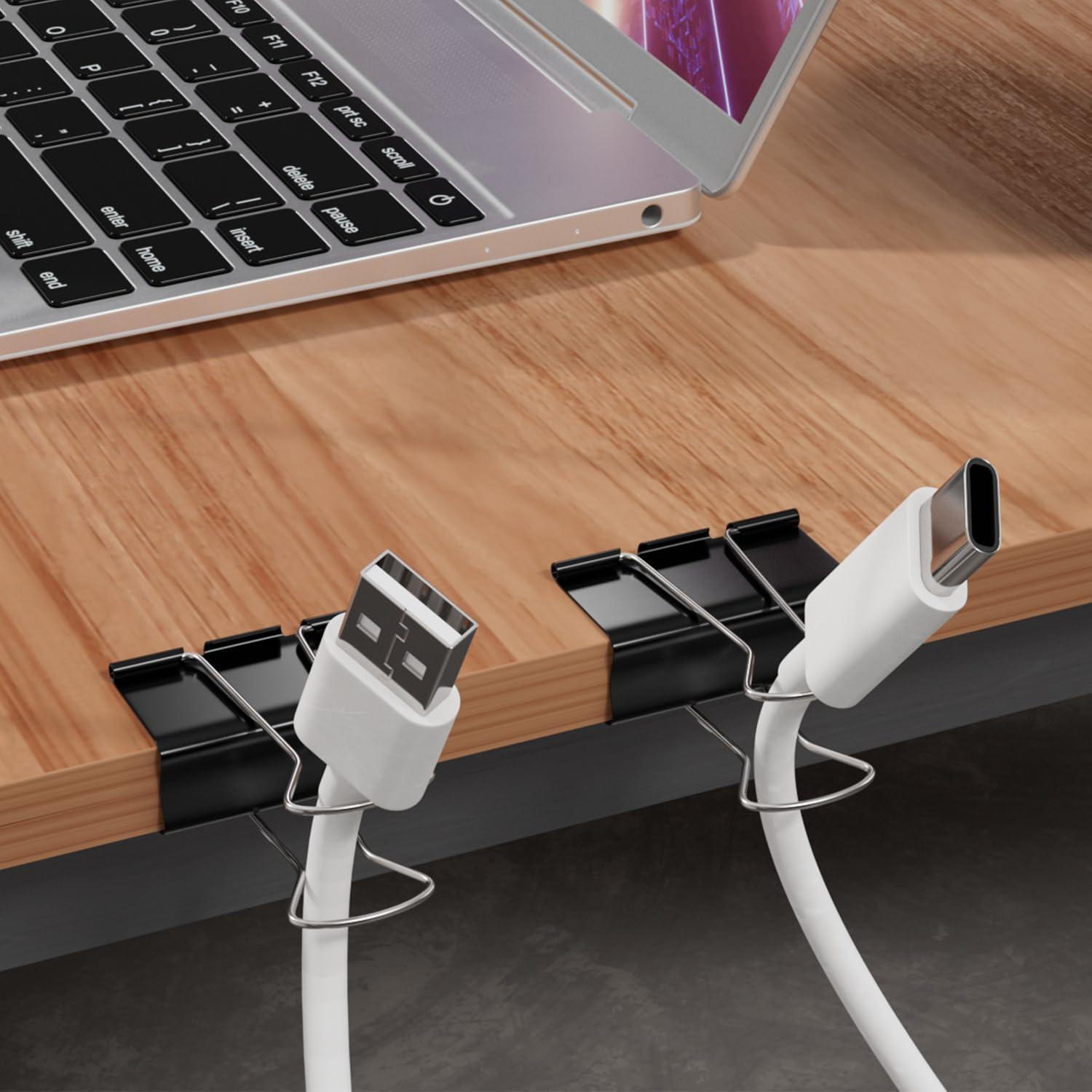 Paquete de 48 Clips de Carpeta CableGeeker 32 mm Negros