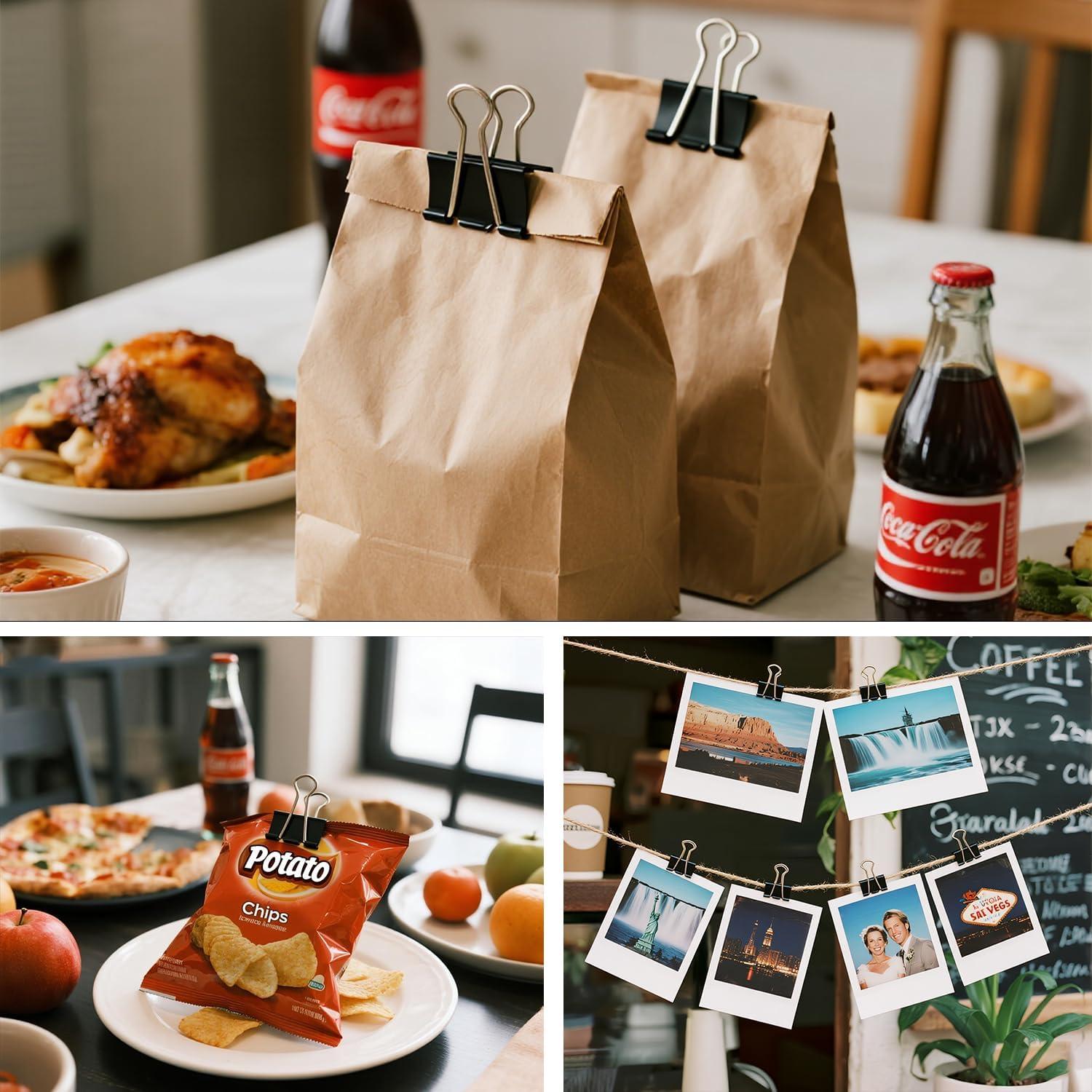 Paquete de 48 Clips de Carpeta CableGeeker 32 mm Negros