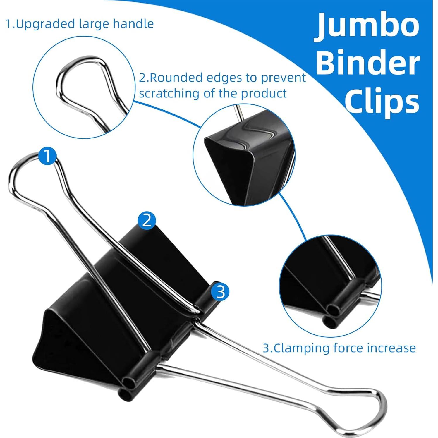 Clip de Carpeta Jumbo Nomatox 7.6 cm Paquete de 6 Negro