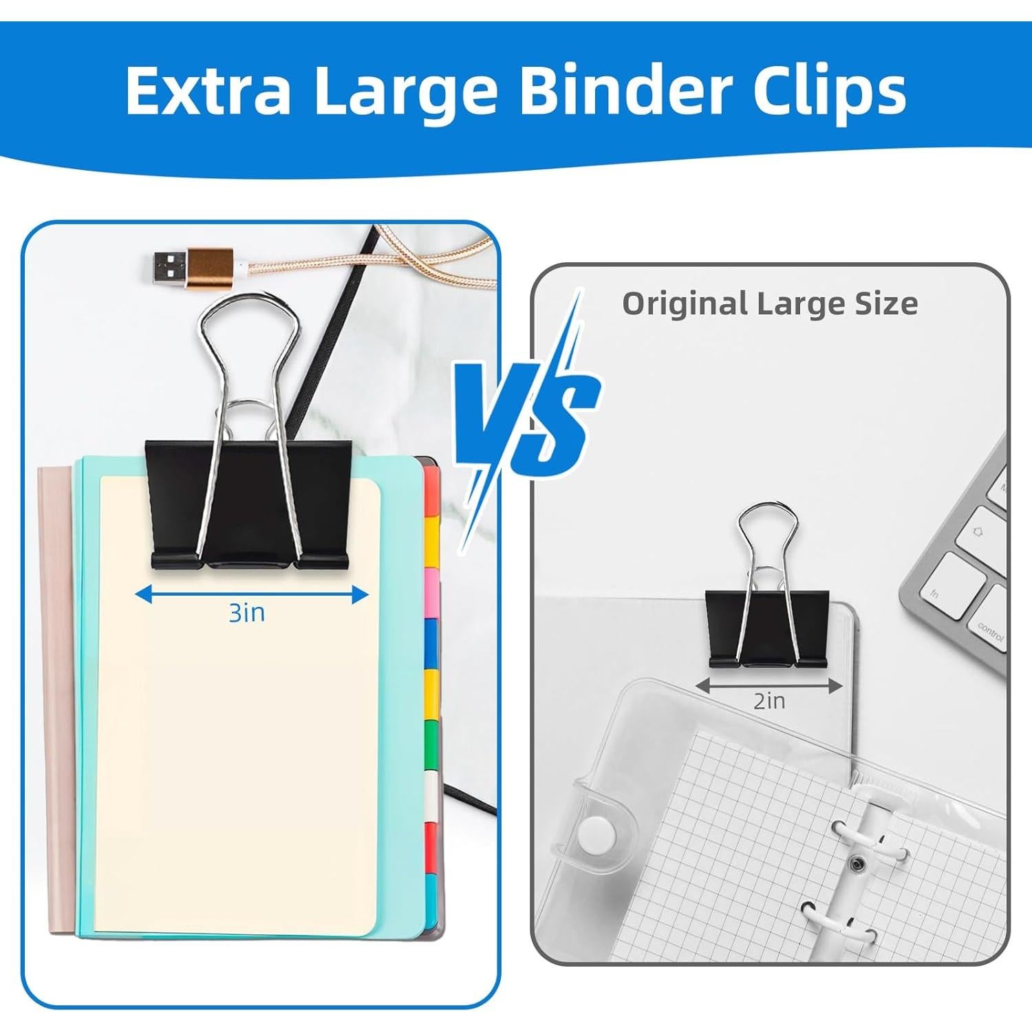 Clip de Carpeta Jumbo Nomatox 7.6 cm Paquete de 6 Negro