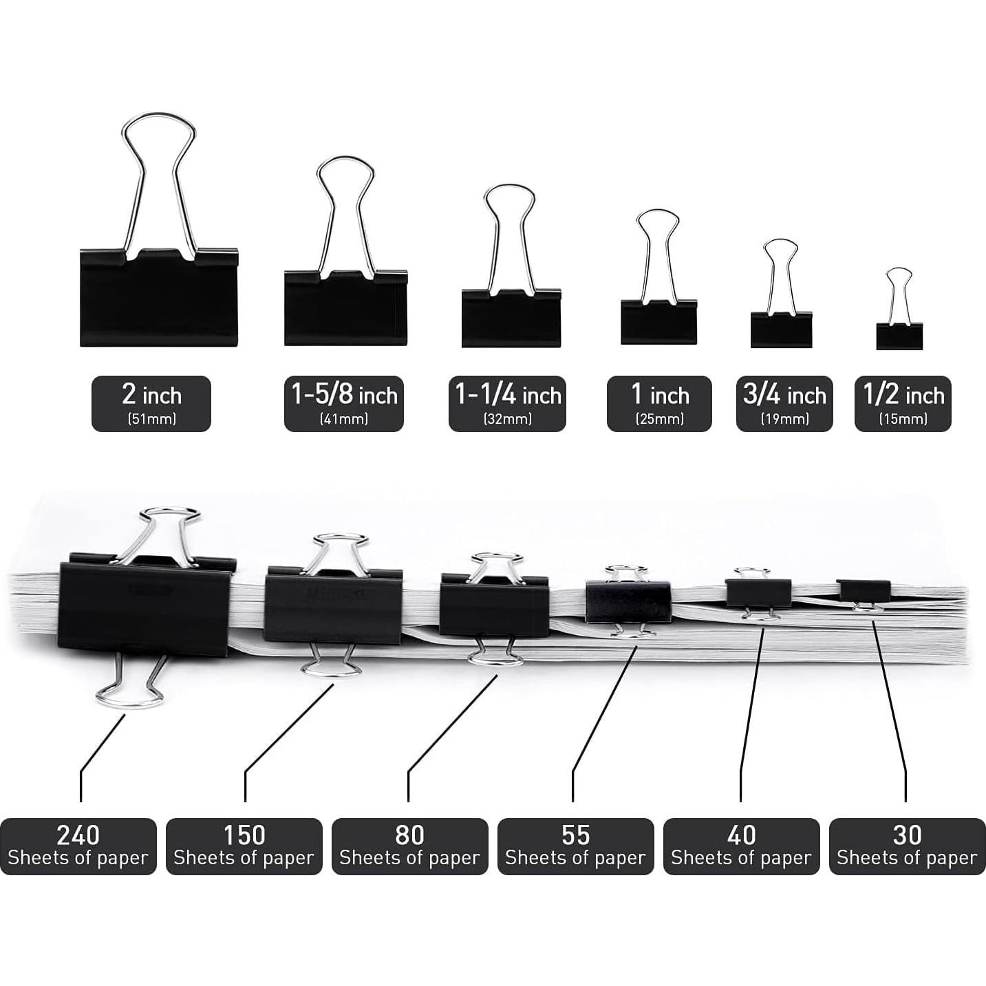 Clips de Carpeta Panpub 19mm Negro Paquete de 288 Piezas