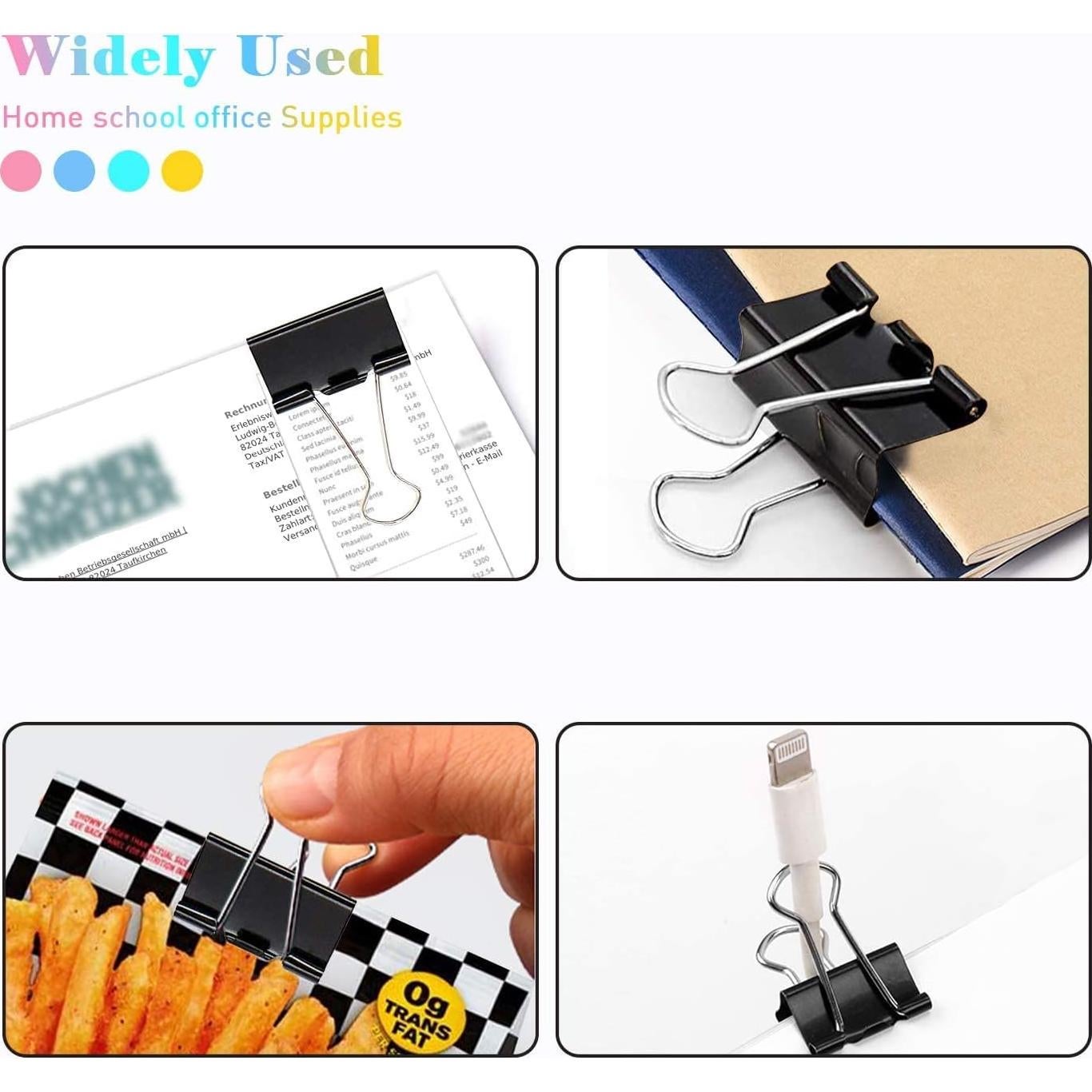 Clips de Carpeta Panpub 19mm Negro Paquete de 288 Piezas