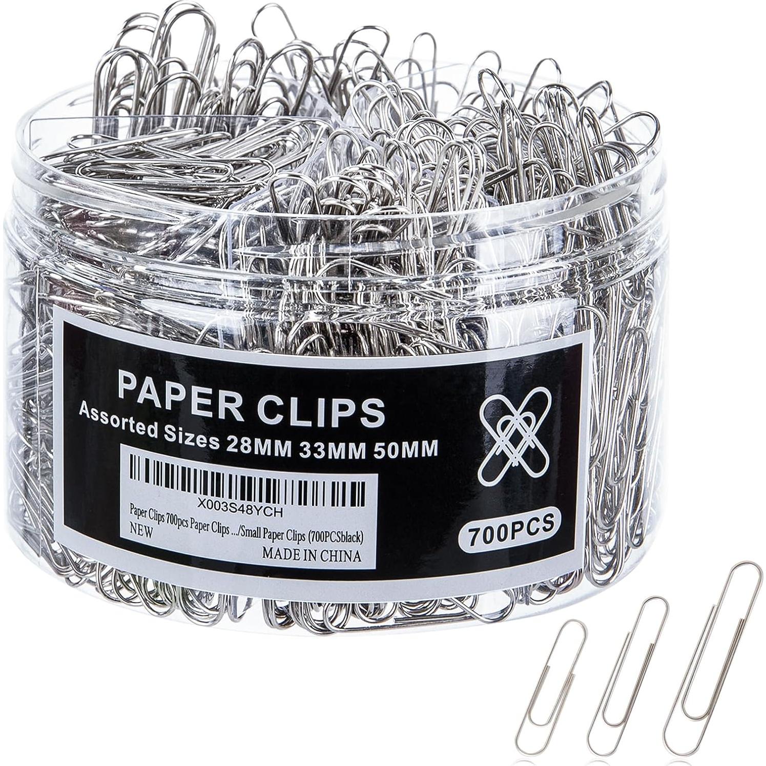 Clips de Papel Grandes Wakawaga 700 Piezas Acero Inoxidable