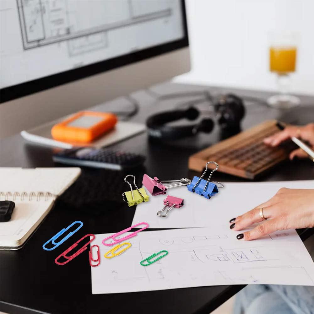 Set de 300 Clips de Papel y Bandas de Goma Sopito Multicolor