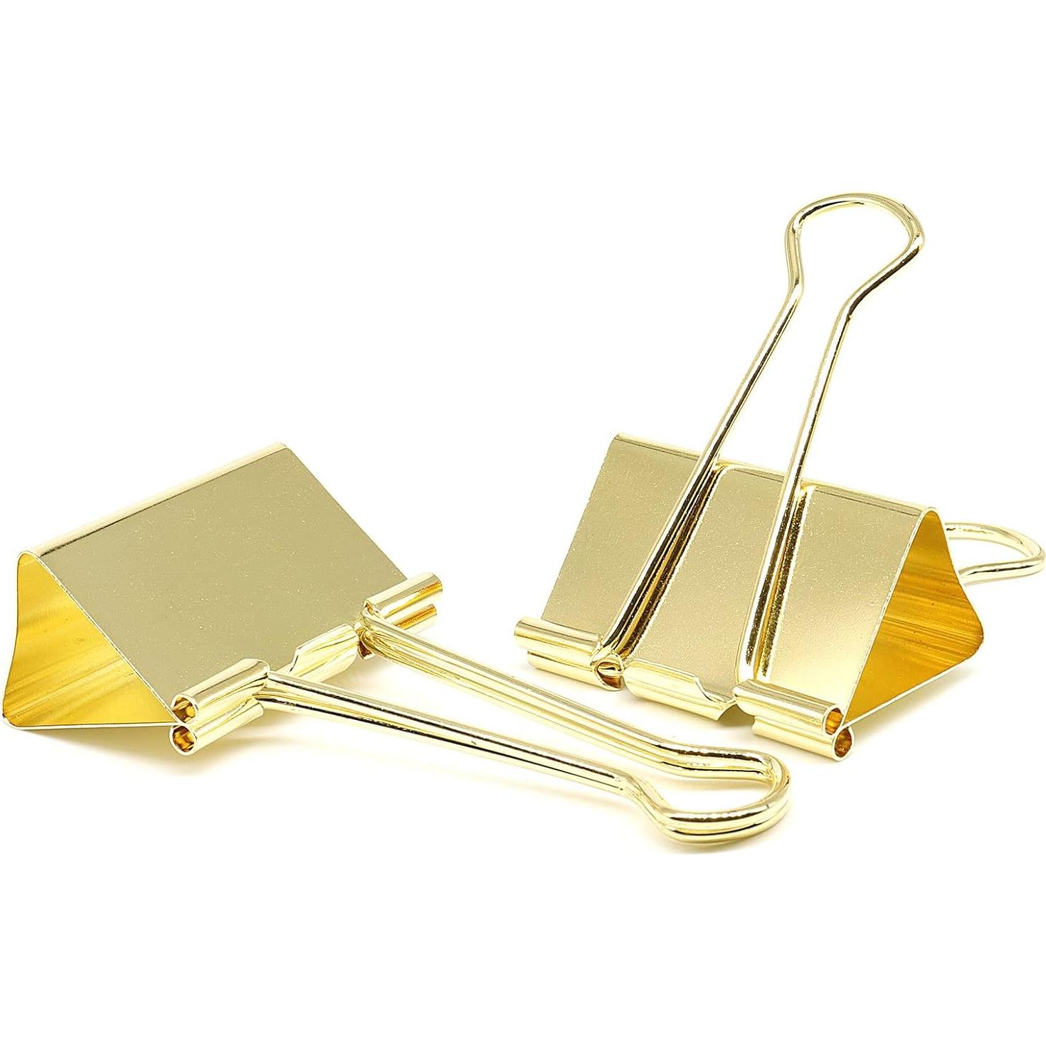 Clips de Carpeta Extra Grande YCVIORING 5.08 cm Dorado 6 Pcs