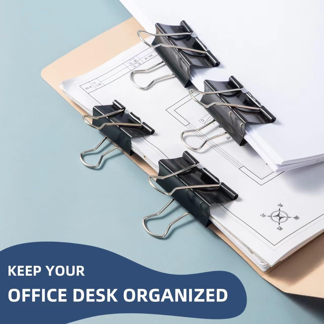 100 Clips de Carpeta Metal DAGONGREN 6 Tamaños Variados