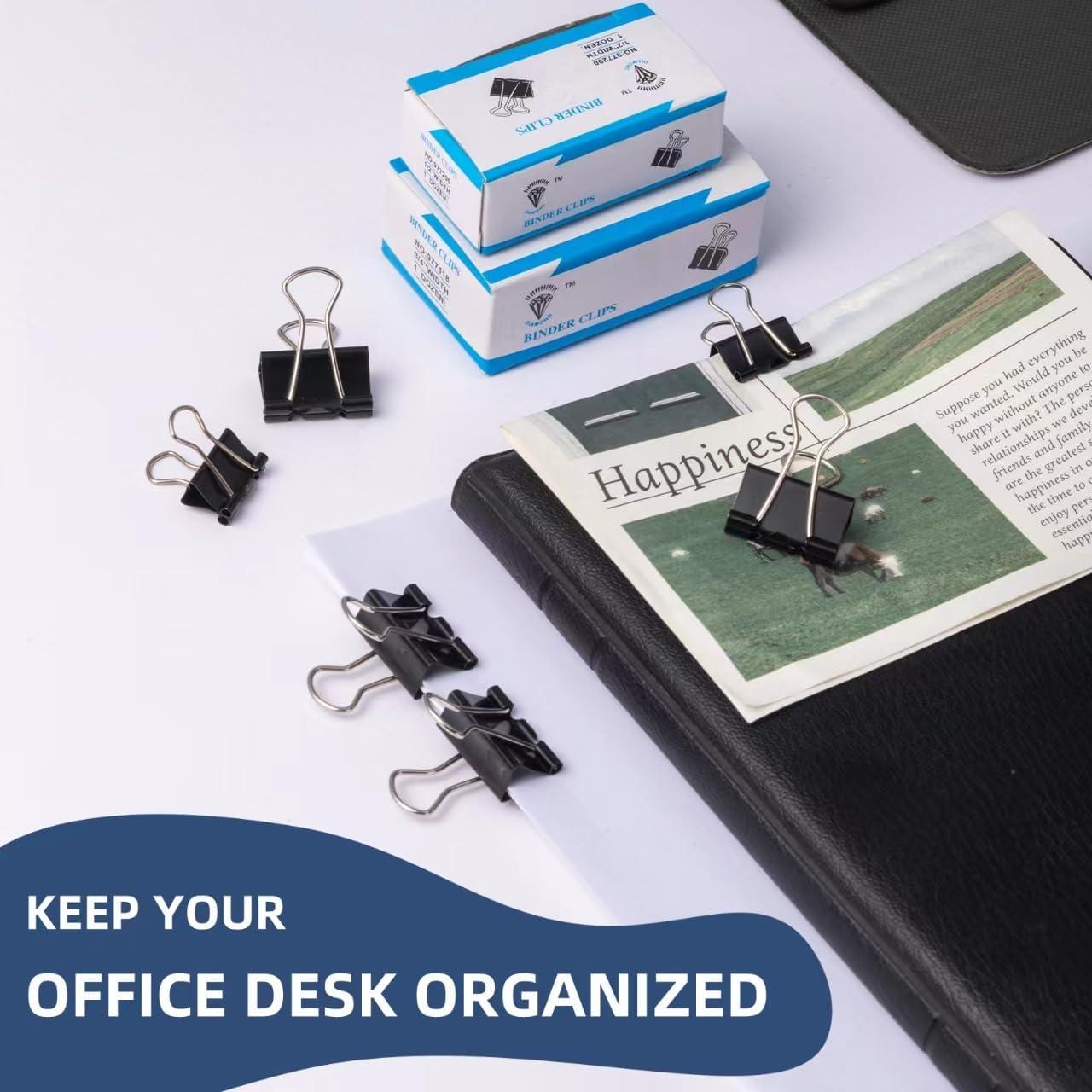 100 Clips de Carpeta Metal DAGONGREN 6 Tamaños Variados