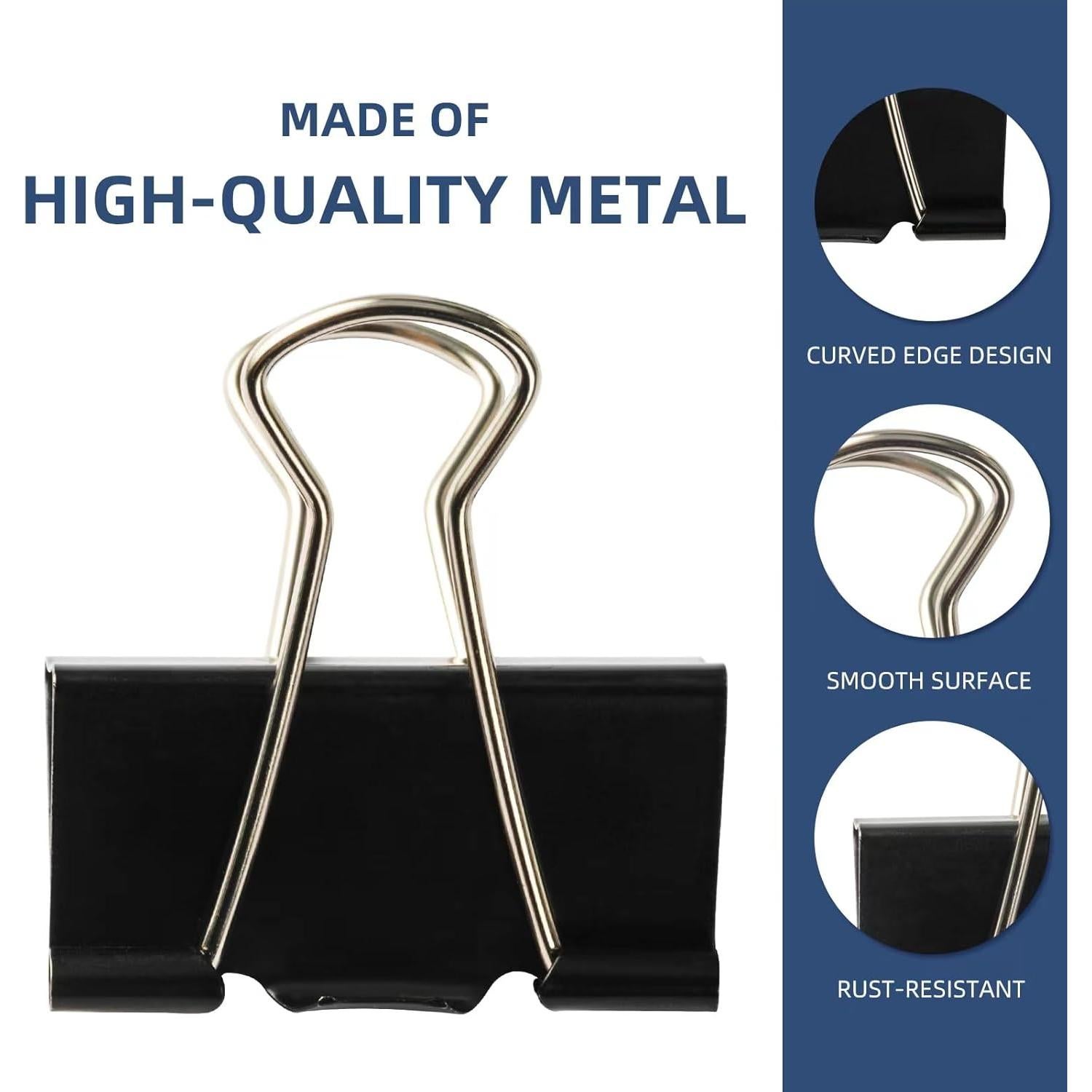 100 Clips de Carpeta Metal DAGONGREN 6 Tamaños Variados