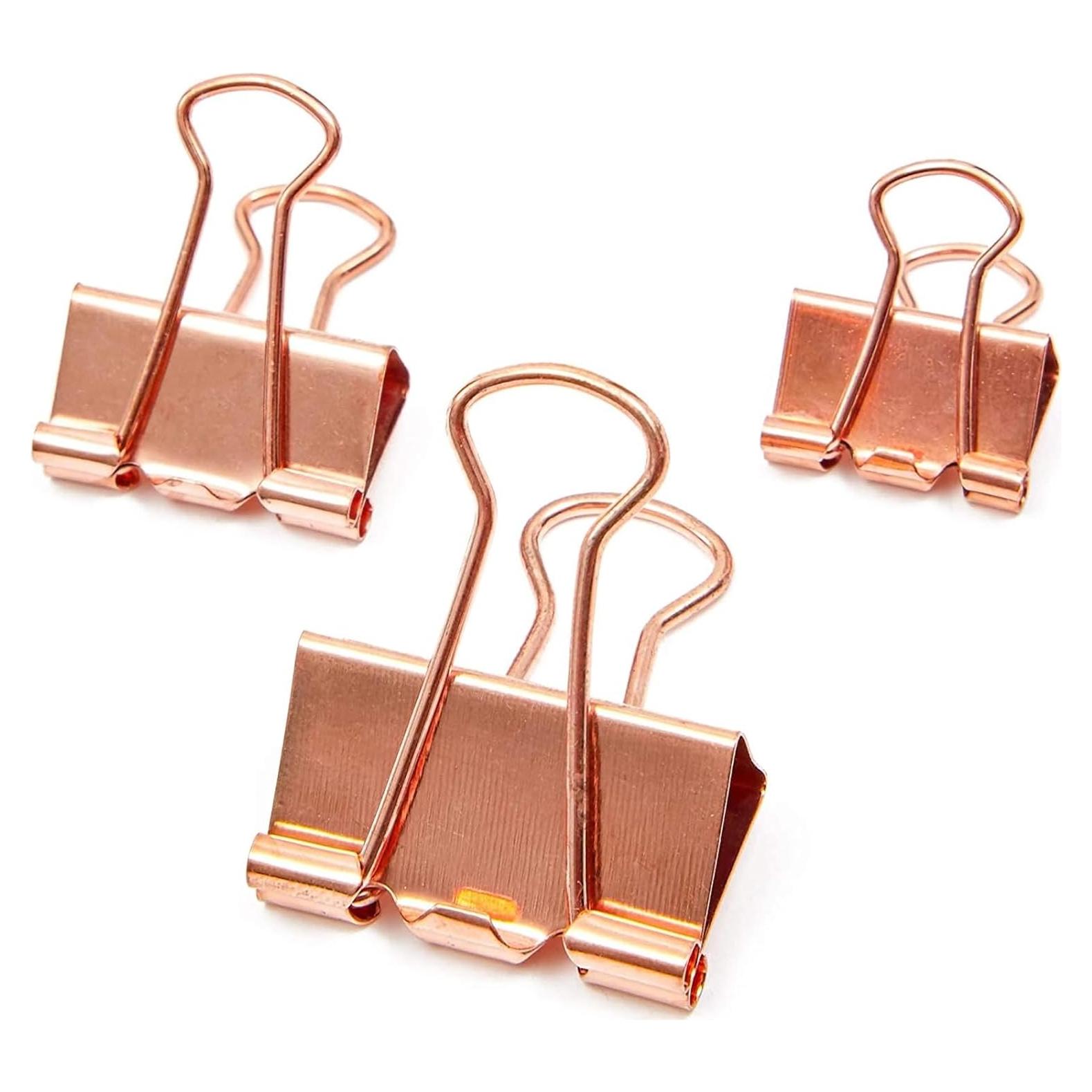 Clips de Binder Rosa Dorado Bright Creations - 150 Piezas Asortidas