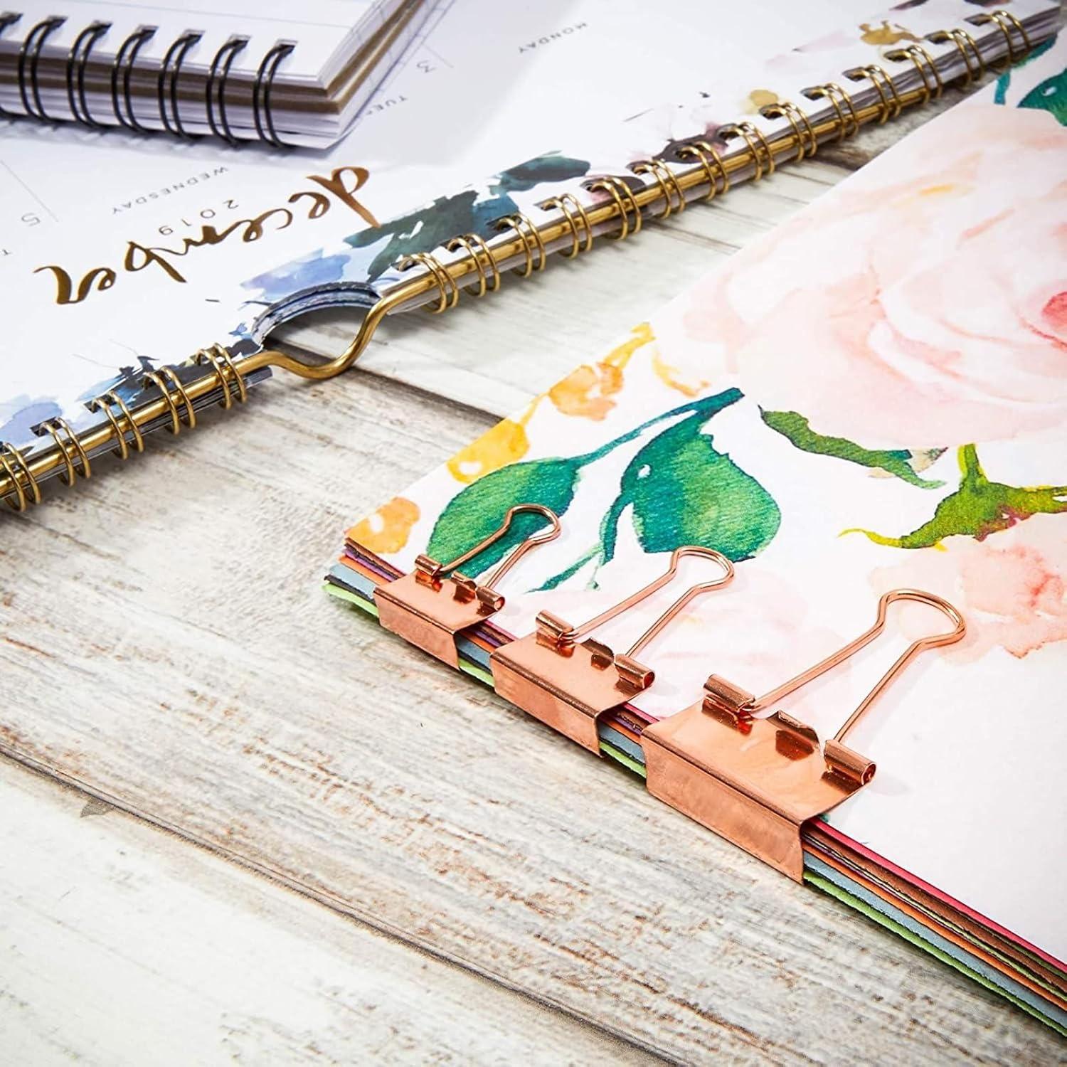 Clips de Binder Rosa Dorado Bright Creations - 150 Piezas Asortidas