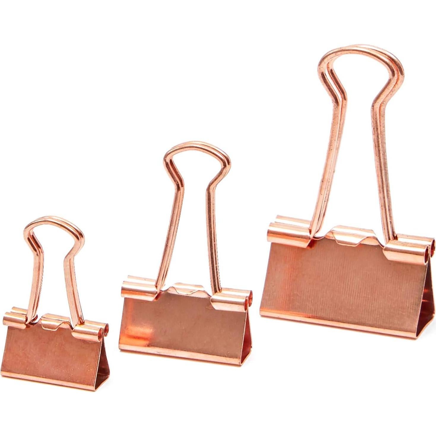 Clips de Binder Rosa Dorado Bright Creations - 150 Piezas Asortidas