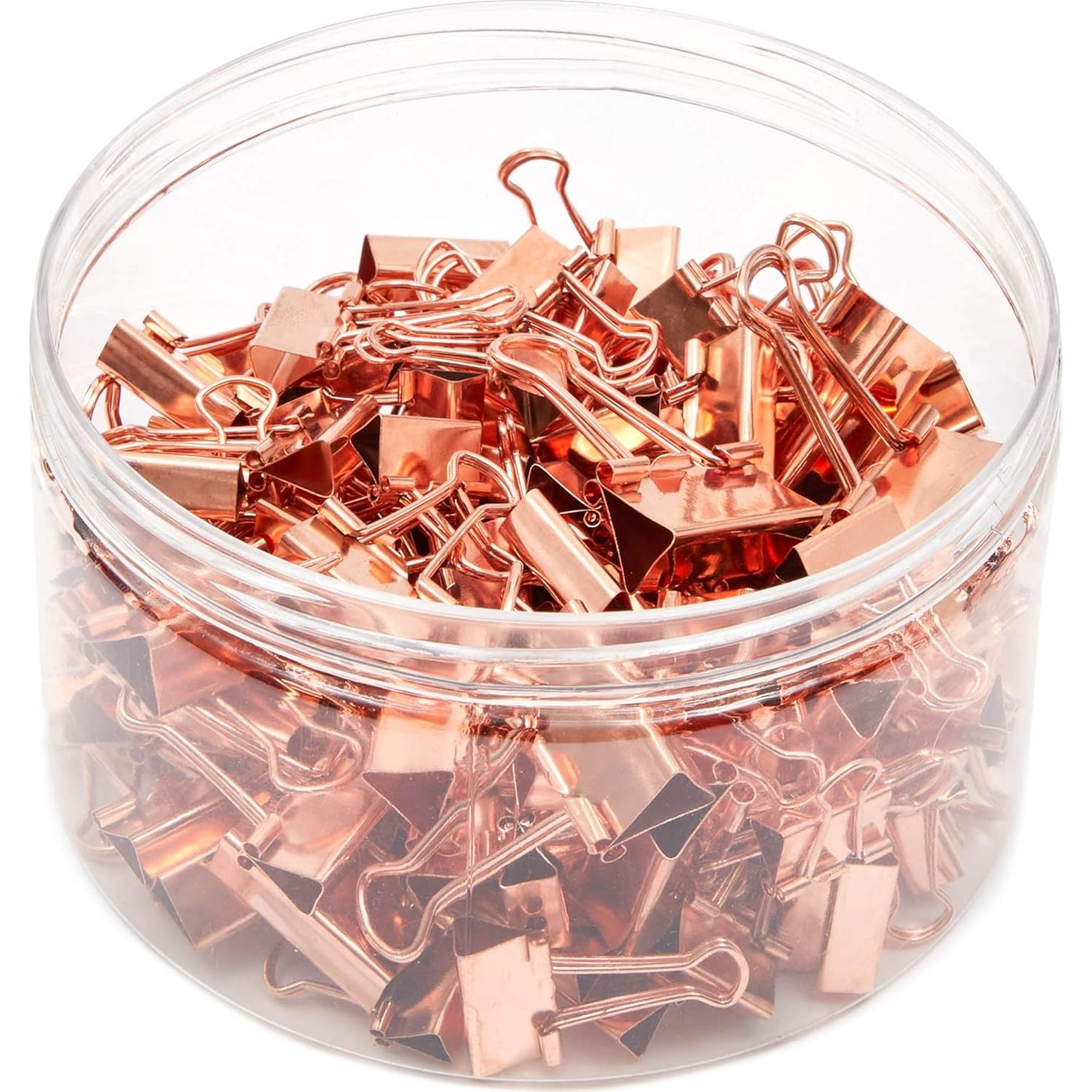 Clips de Binder Rosa Dorado Bright Creations - 150 Piezas Asortidas