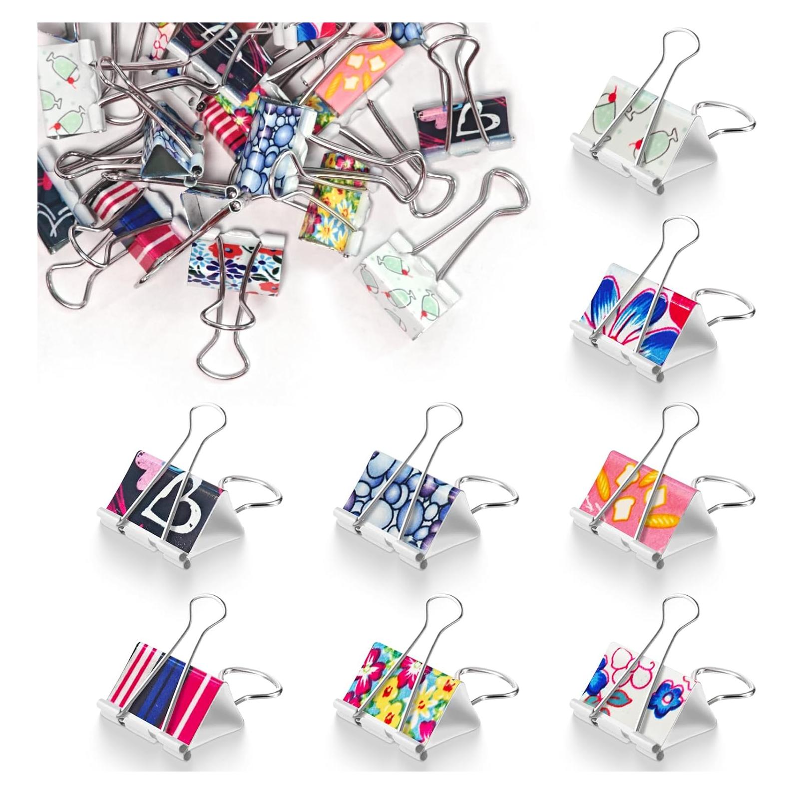 Mini Carpetas Clips de Acero Inoxidable MbsaAO 24 Piezas 6 Colores