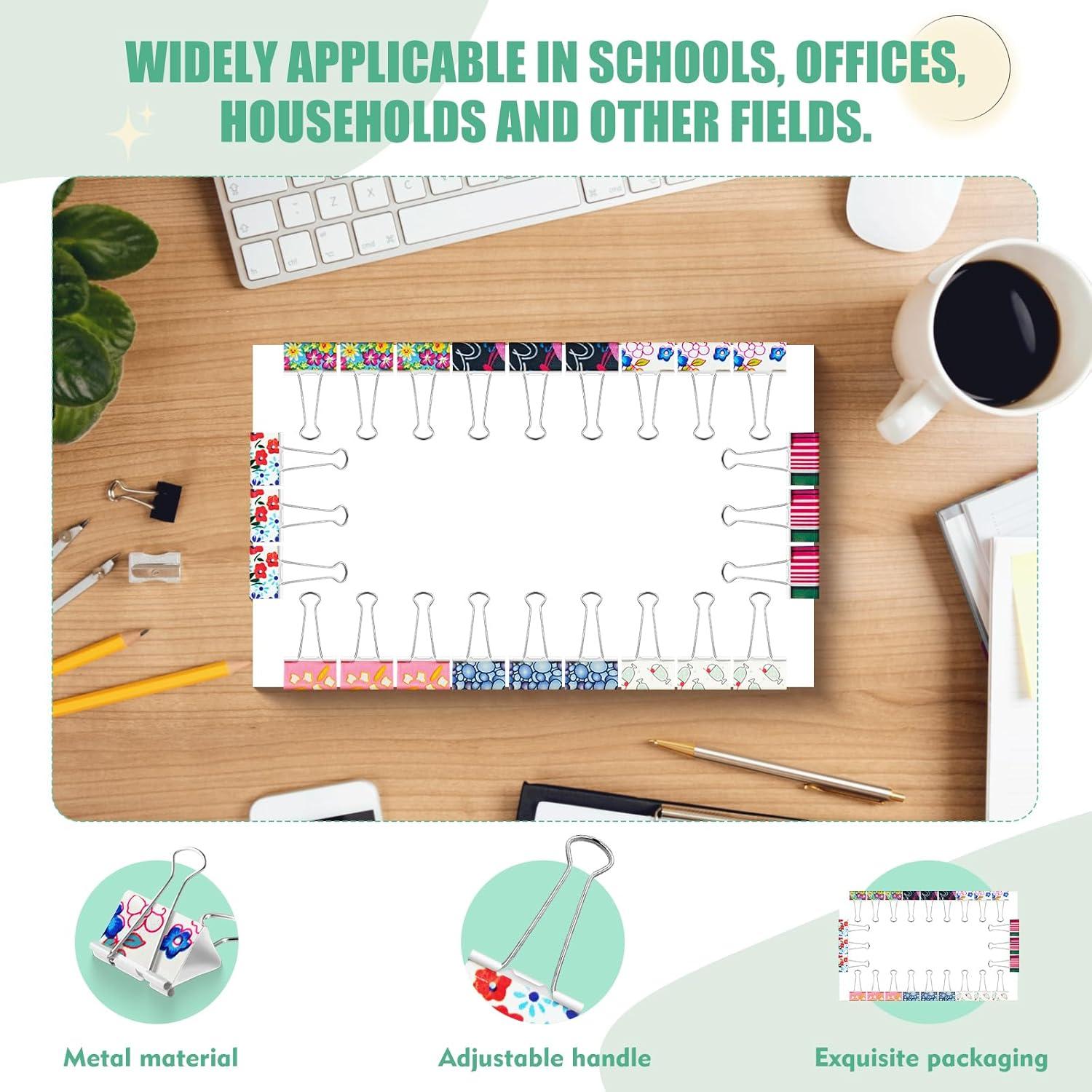 Mini Carpetas Clips de Acero Inoxidable MbsaAO 24 Piezas 6 Colores