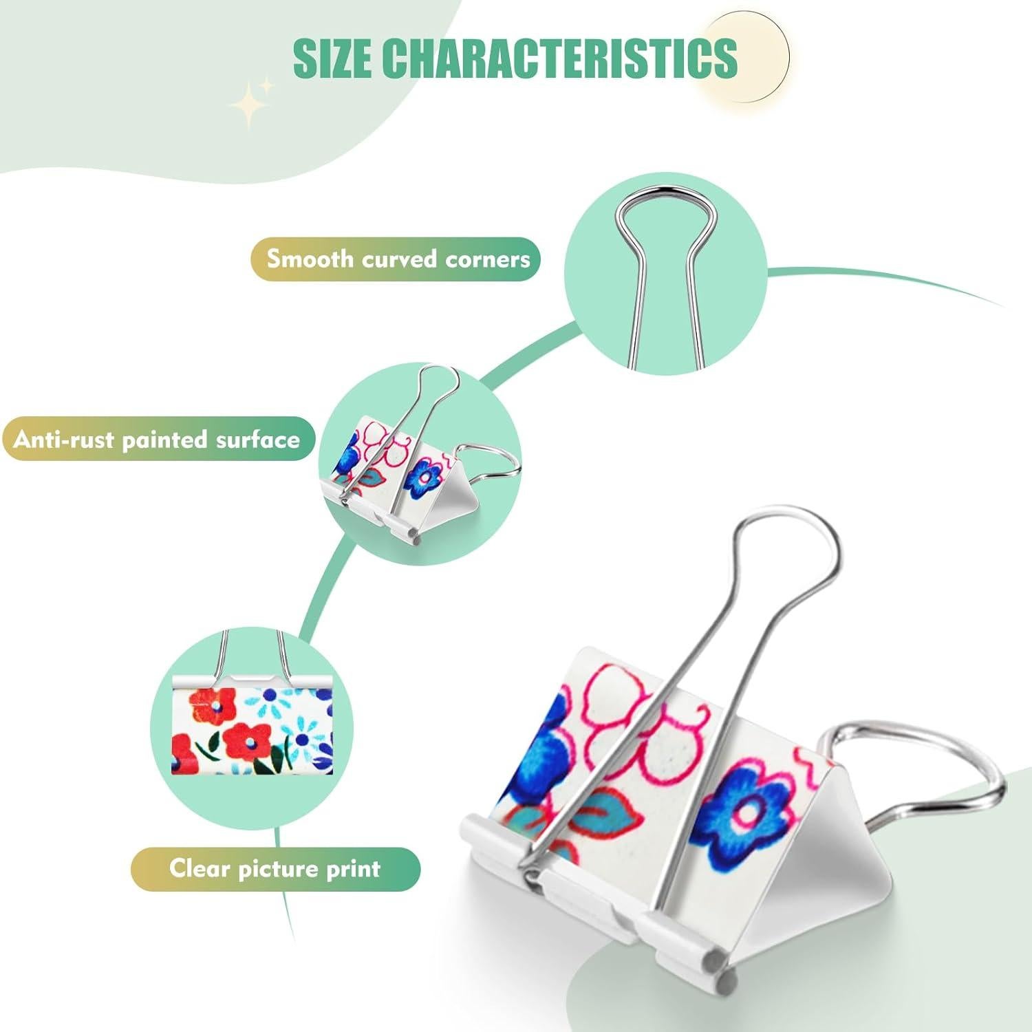 Mini Carpetas Clips de Acero Inoxidable MbsaAO 24 Piezas 6 Colores